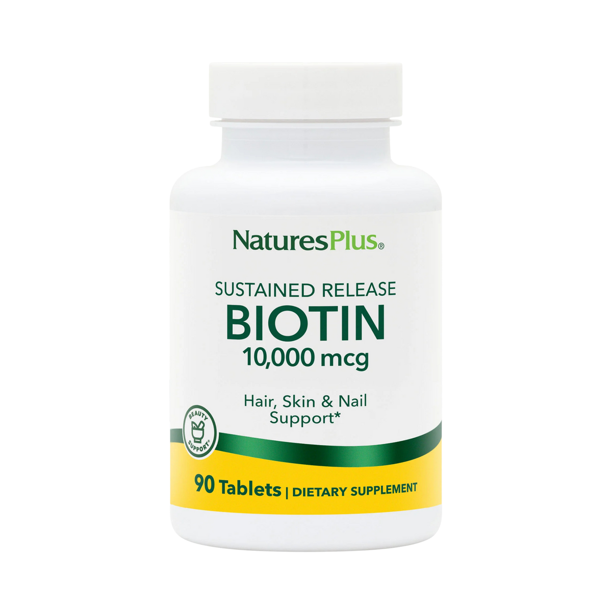 NaturesPlus, Sustained Release Biotin, 10000 Mcg, 90 Tablets