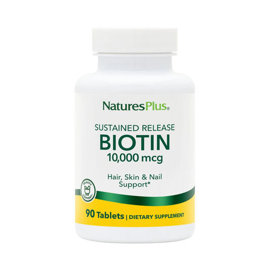 NaturesPlus, Sustained Release Biotin, 10000 Mcg, 90 Tablets