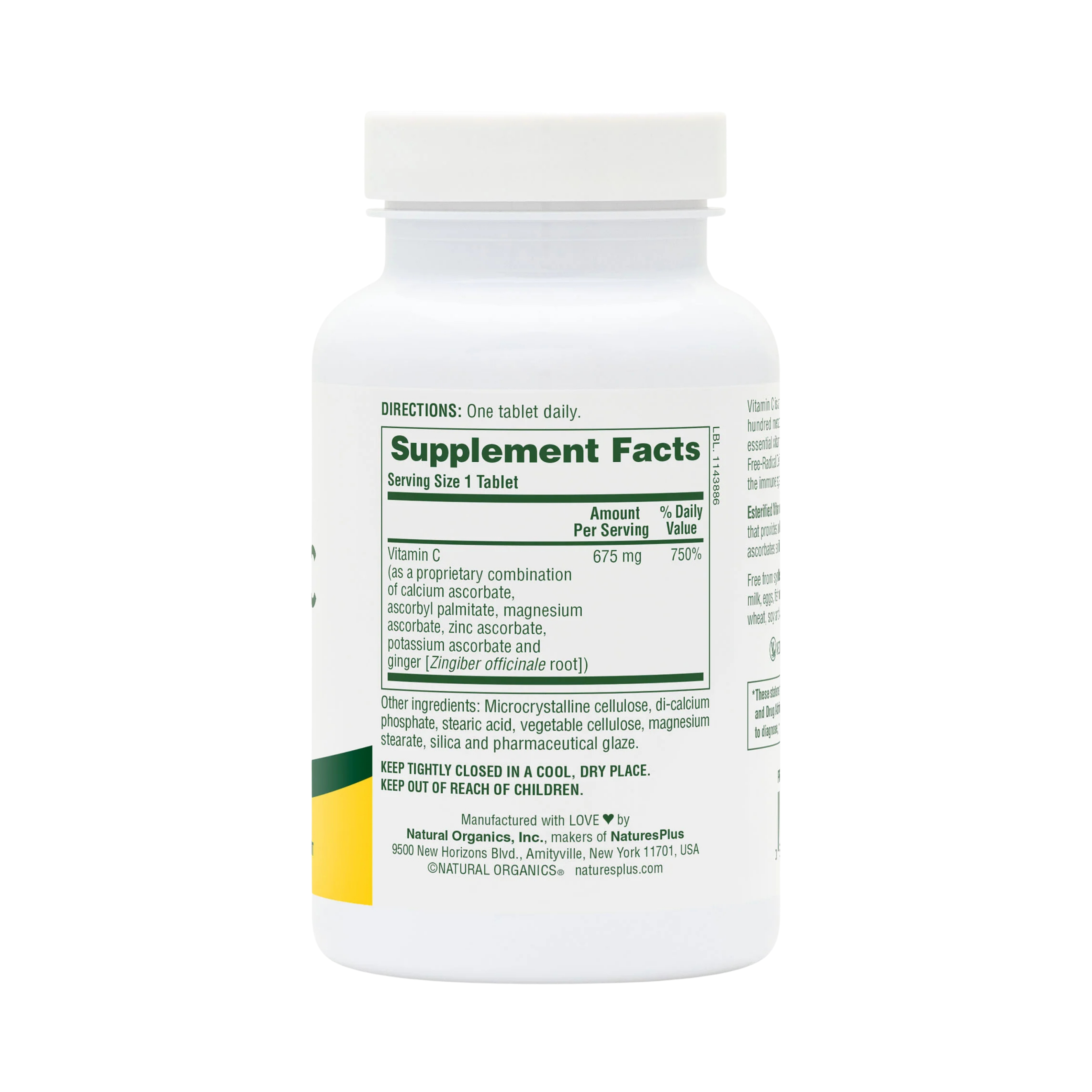 NaturesPlus, Esterified Vitamin C, 675 Mg, 90 Tablets