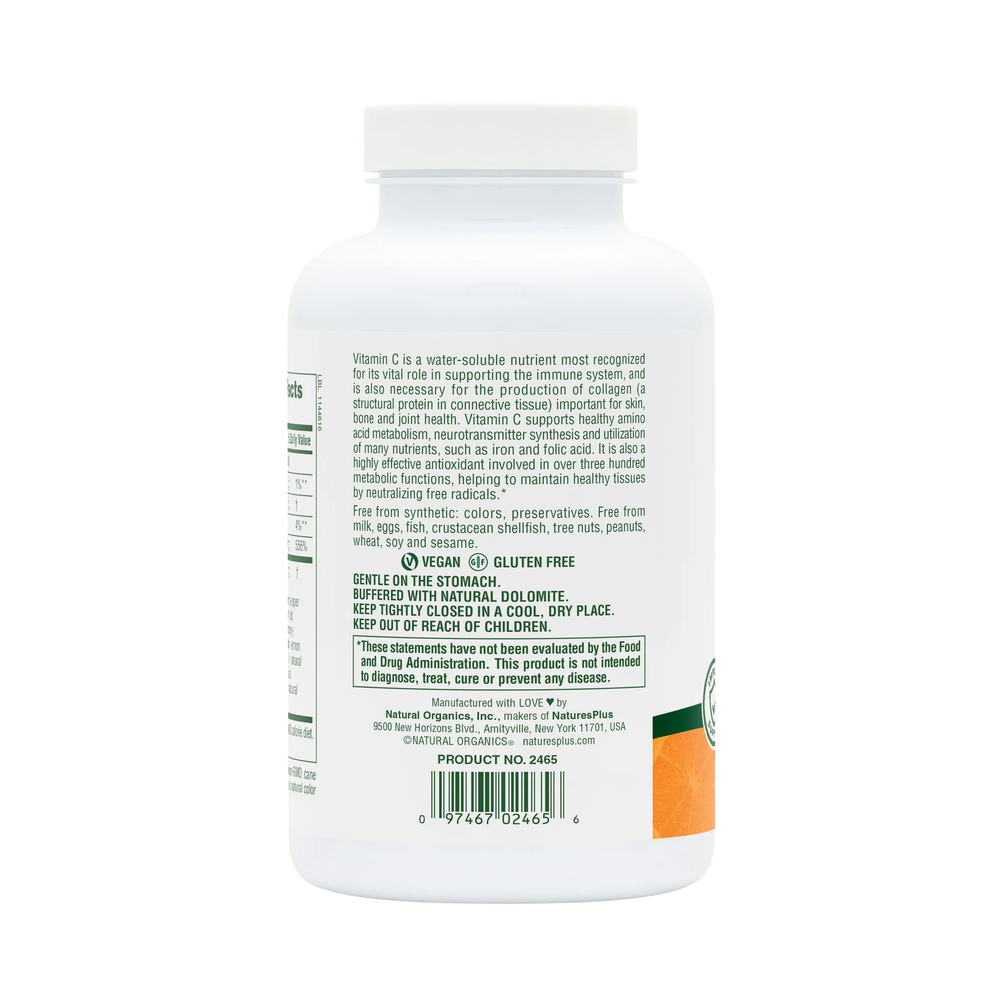 NaturesPlus, Chewable Orange Juice, Vitamin C, Natural Orange, 500 Mg, 90 Tablets