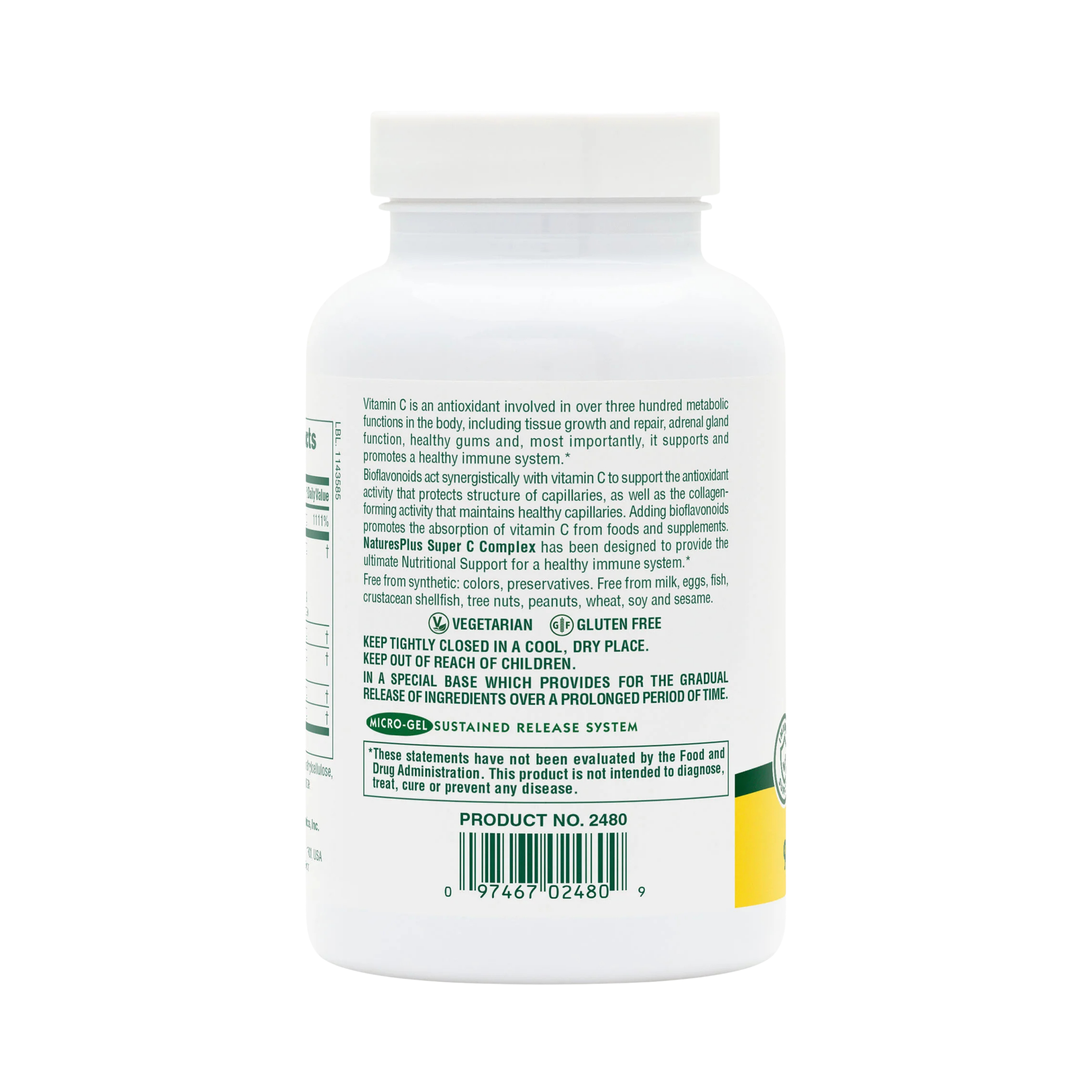 NaturesPlus, Sustained Release Super C Complex, 90 Tablets