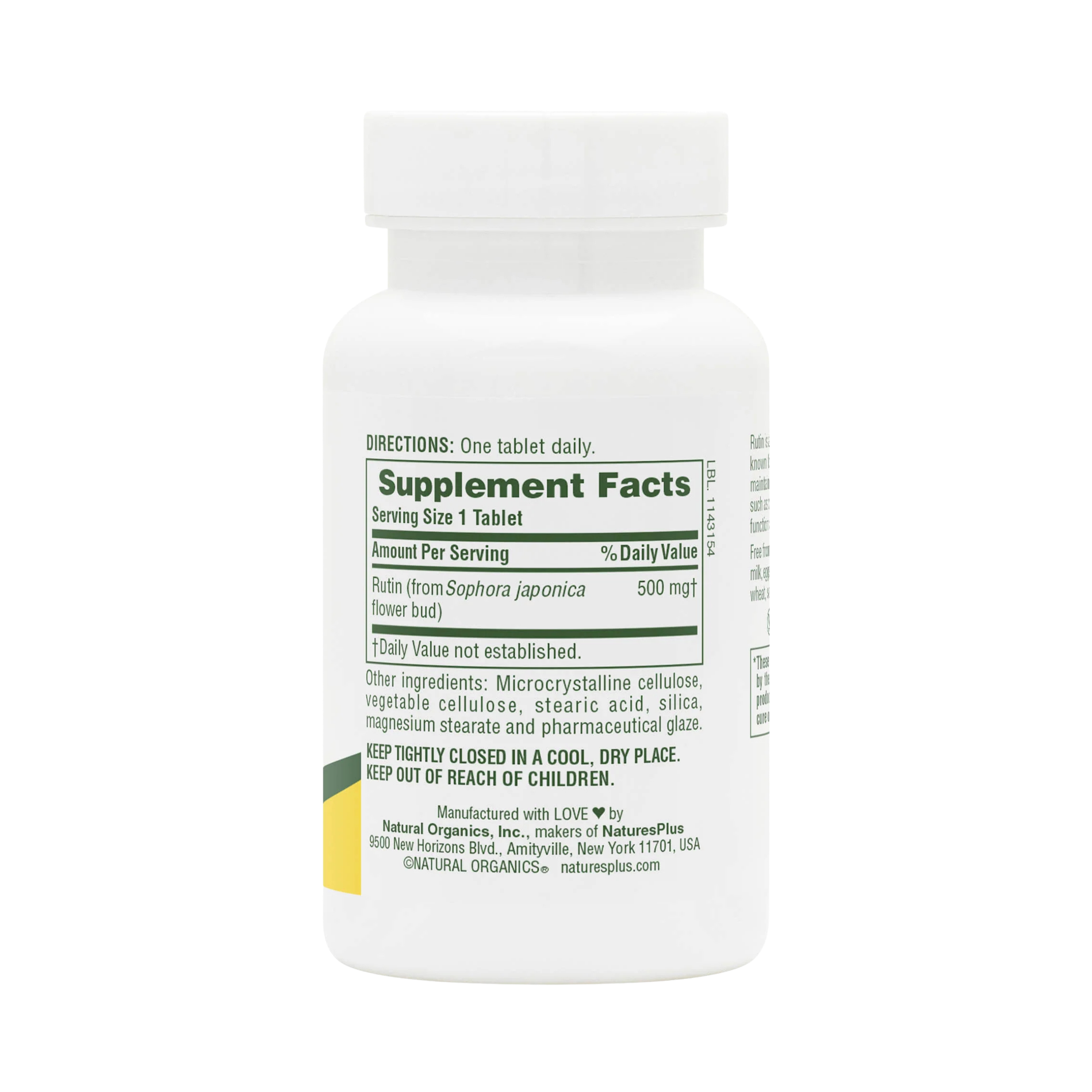 NaturesPlus, Rutin, 500 Mg, 60 Tablets