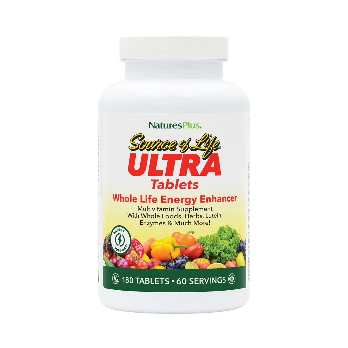 NaturesPlus, Ultra Source of Life Energy Enhancer Multi With Lutein, 180 Tablet