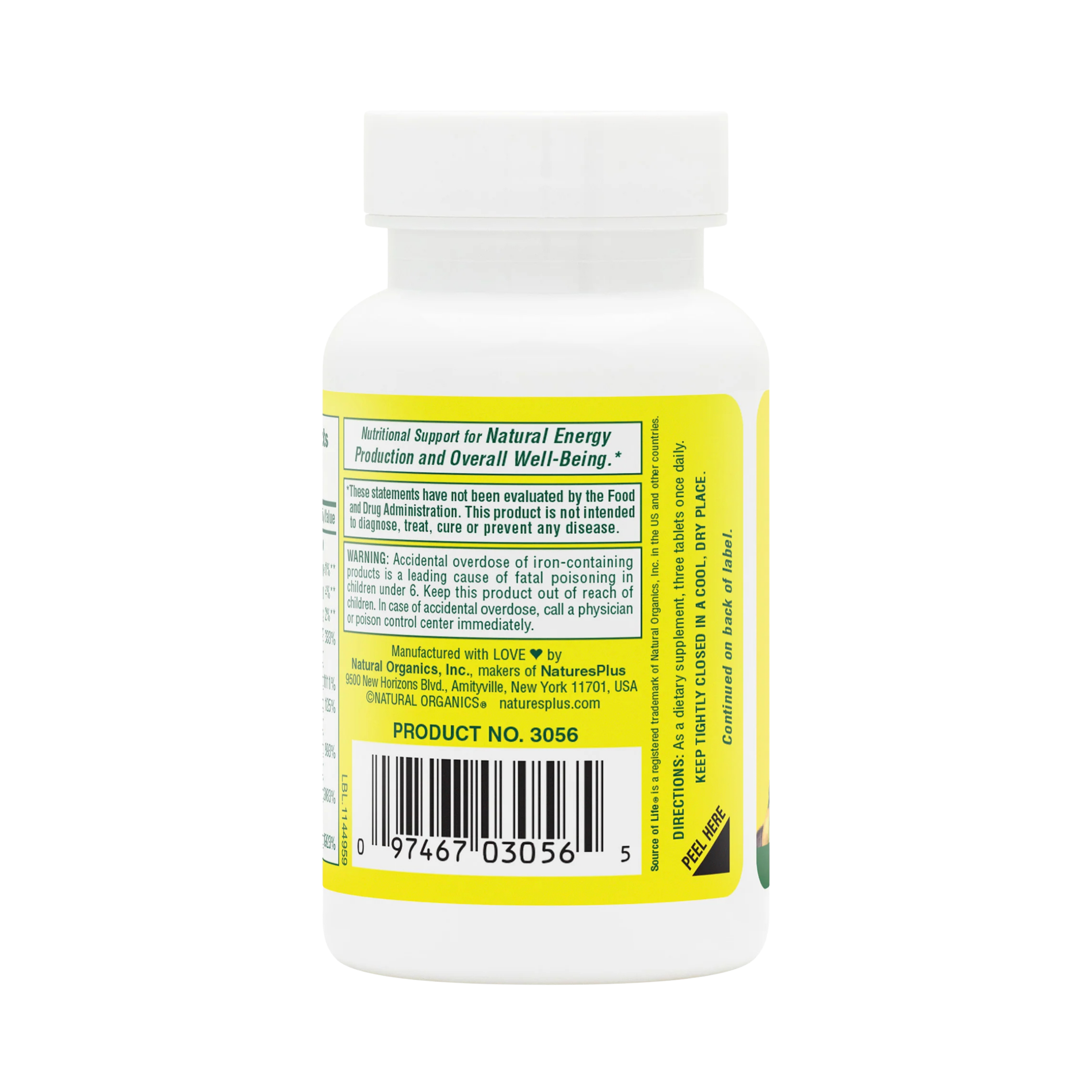 NaturesPlus, Source of Life, Multi-Vitamin & Mineral Supplement, 30 Tablets