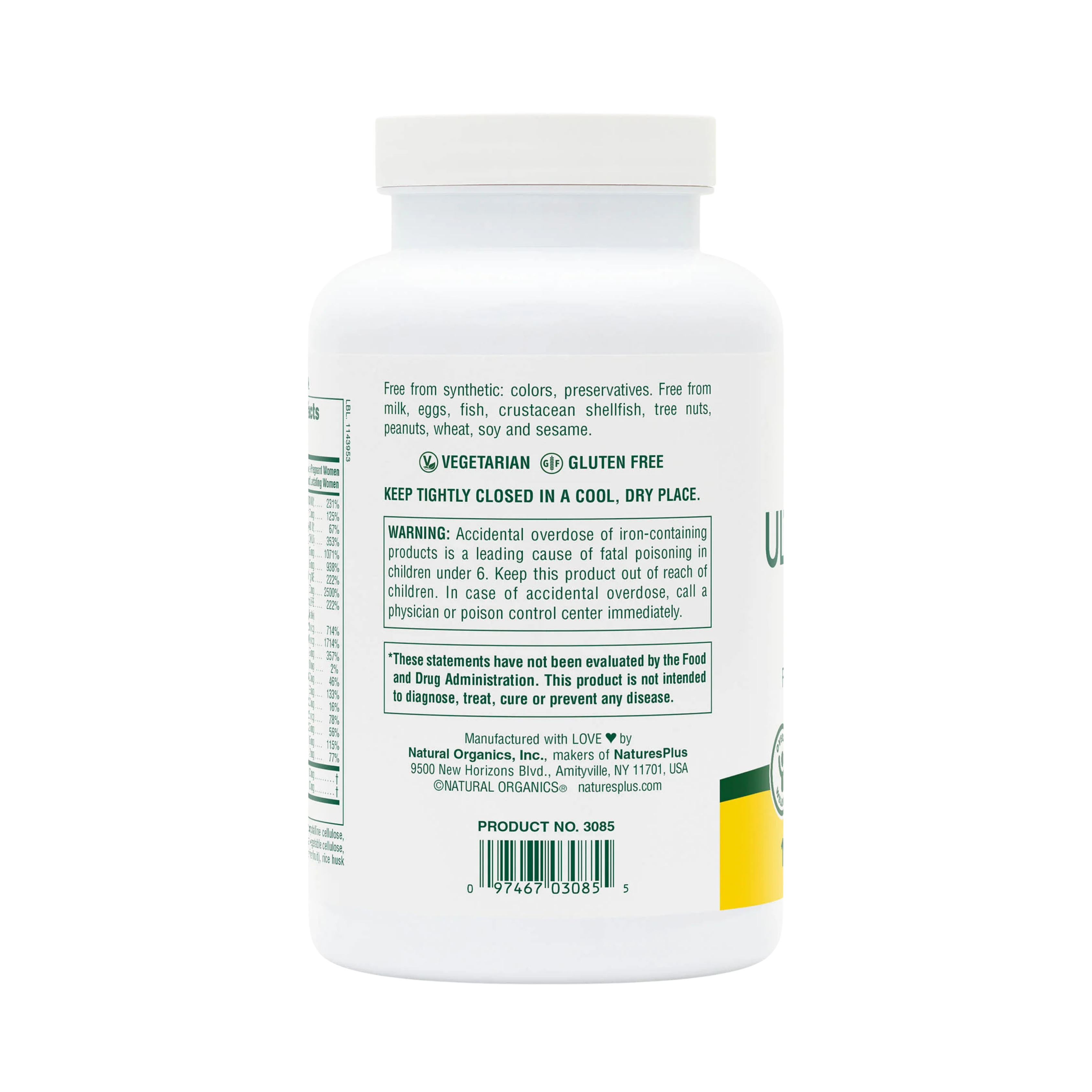 NaturesPlus, Ultra Prenatal Multivitamin, 180 Tablets
