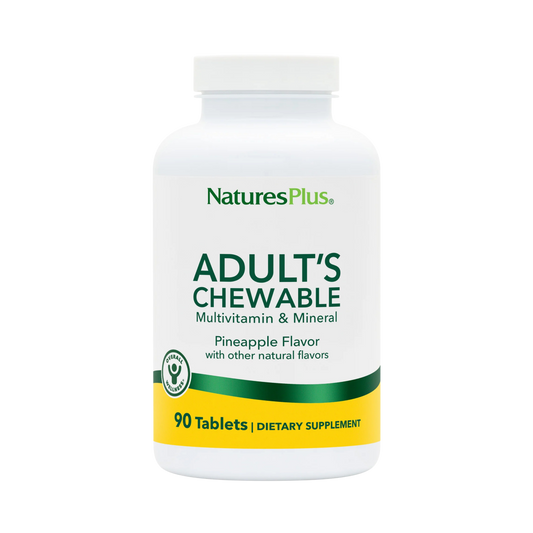 NaturesPlus, Adult's Chewable Multivitamin& Mineral, Pineapple, 90 Tablets