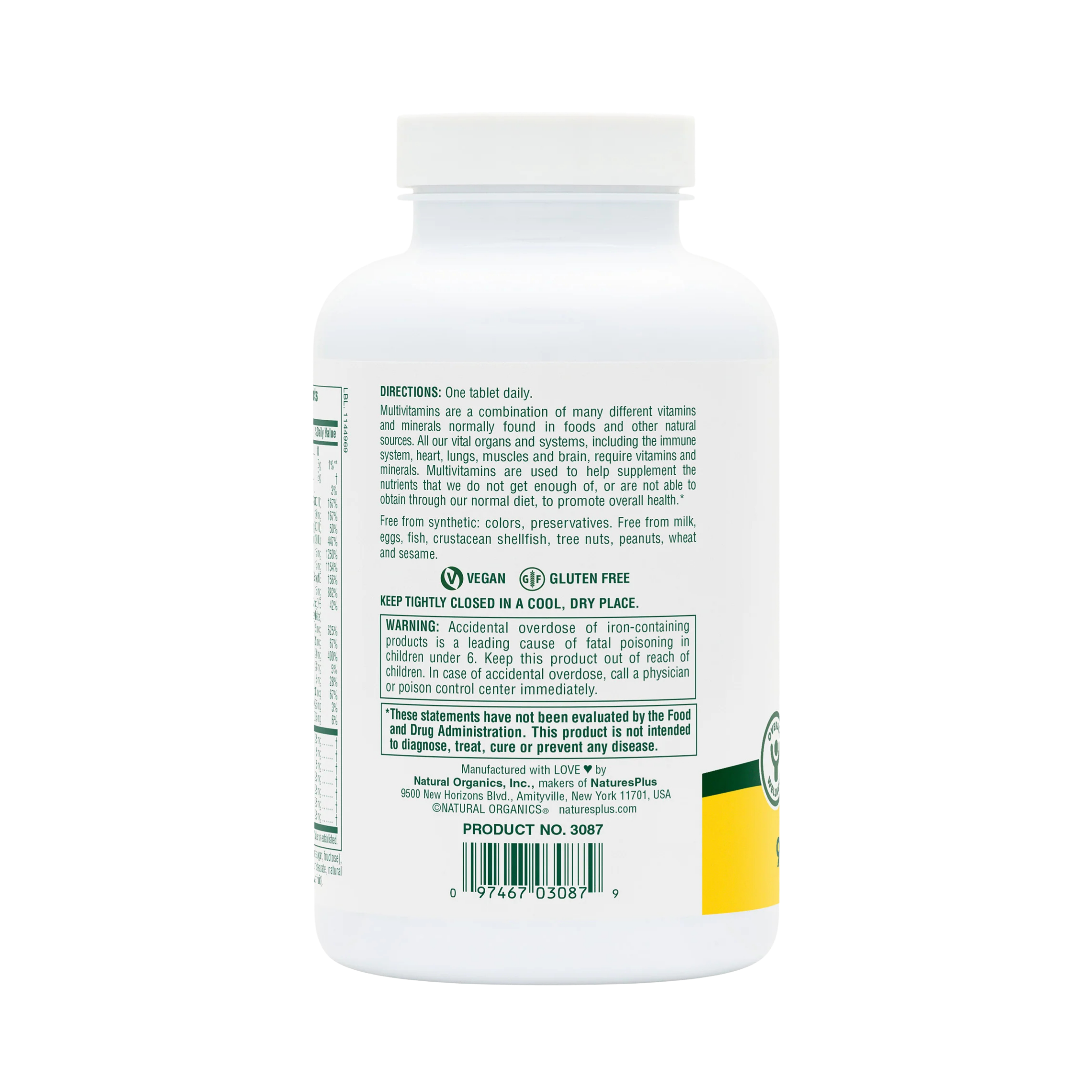NaturesPlus, Adult's Chewable Multivitamin& Mineral, Pineapple, 90 Tablets