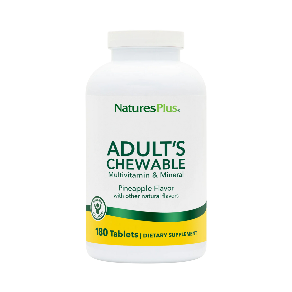 NaturesPlus, Adult's Chewable Multivitamin & Mineral, Pineapple, 180 Tablets