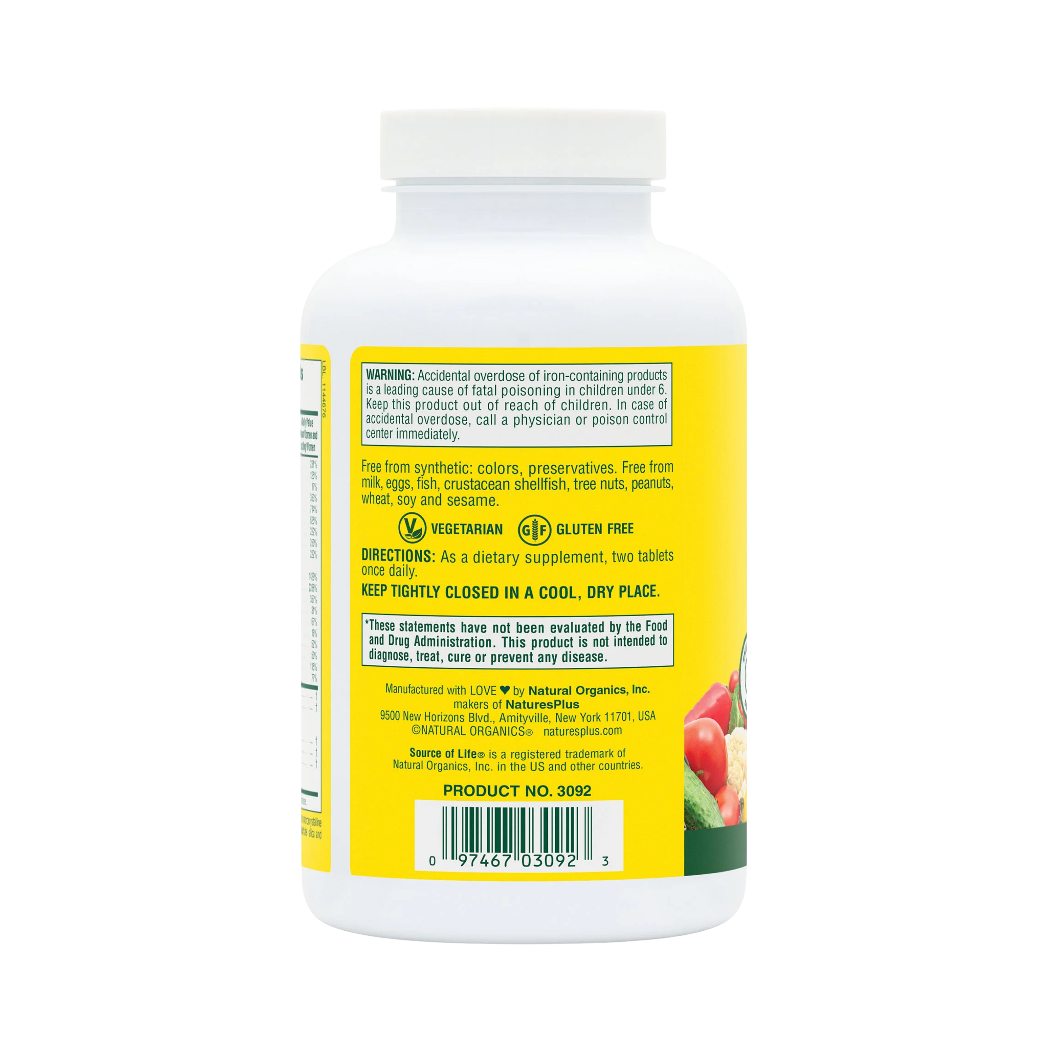 NaturesPlus, Source of Life Prenatal, 180 Tablets