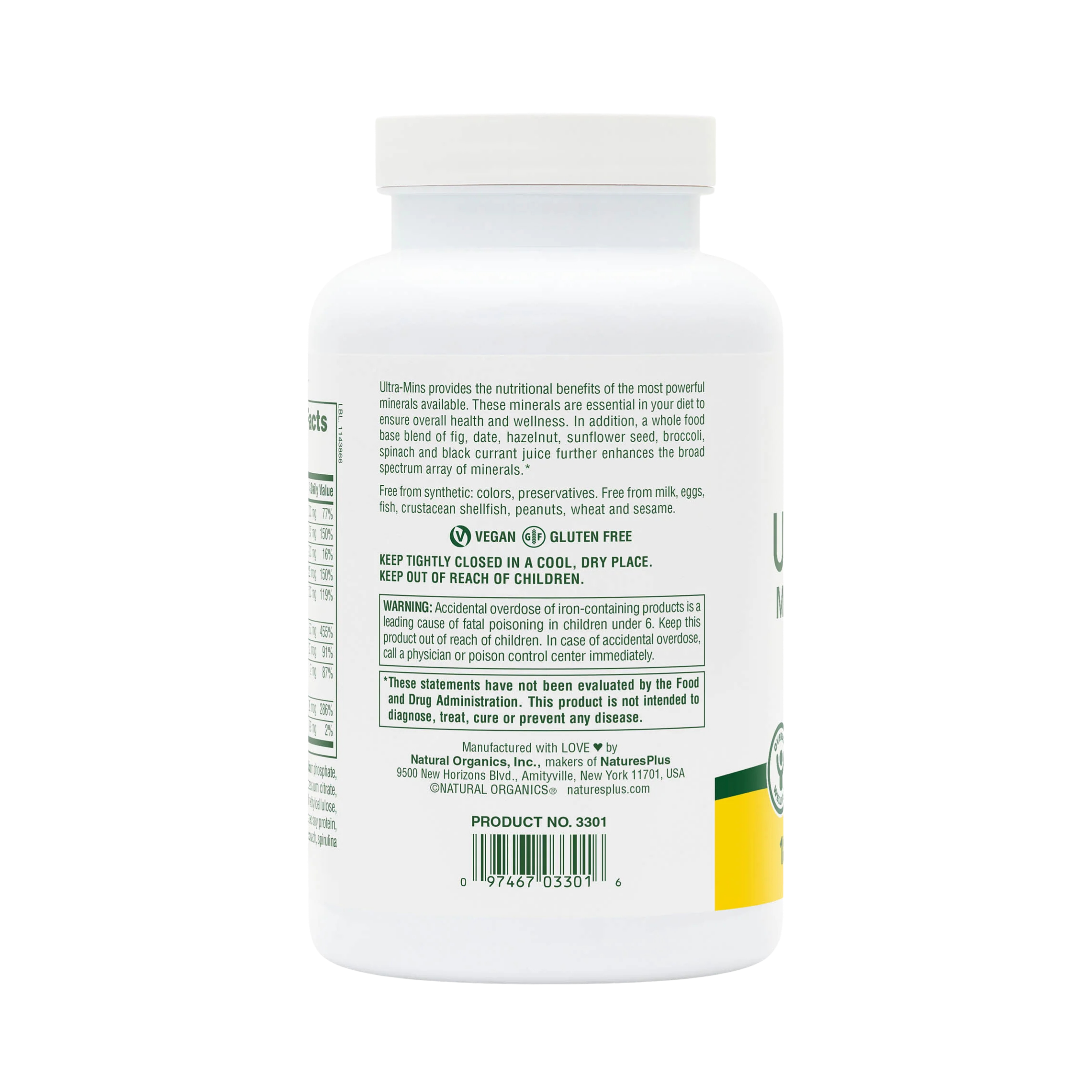 NaturesPlus, Ultra-Mins, Multiple Mineral Complex, 180 Tablets