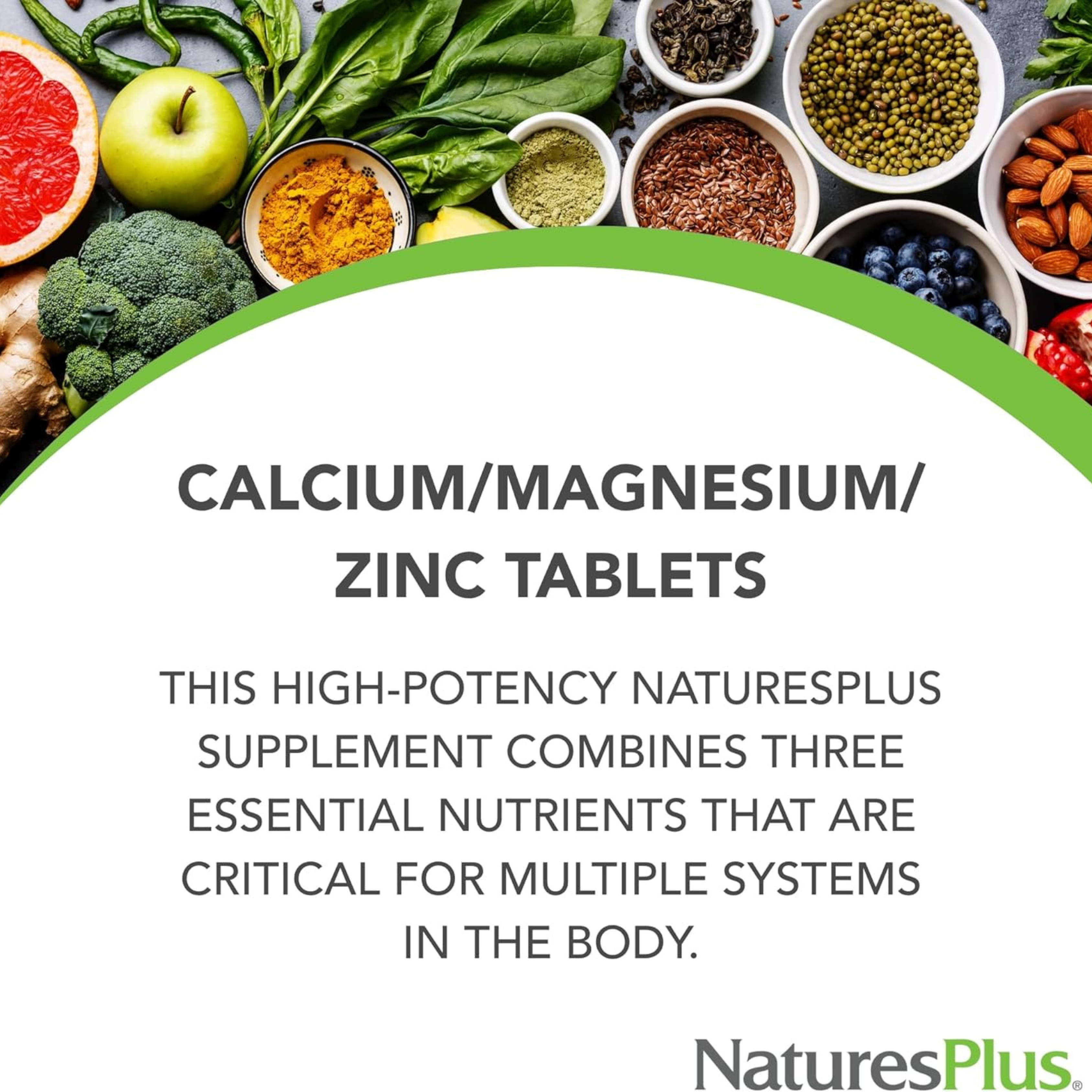 NaturesPlus, Cal/Mag Zinc, 180 Tablets