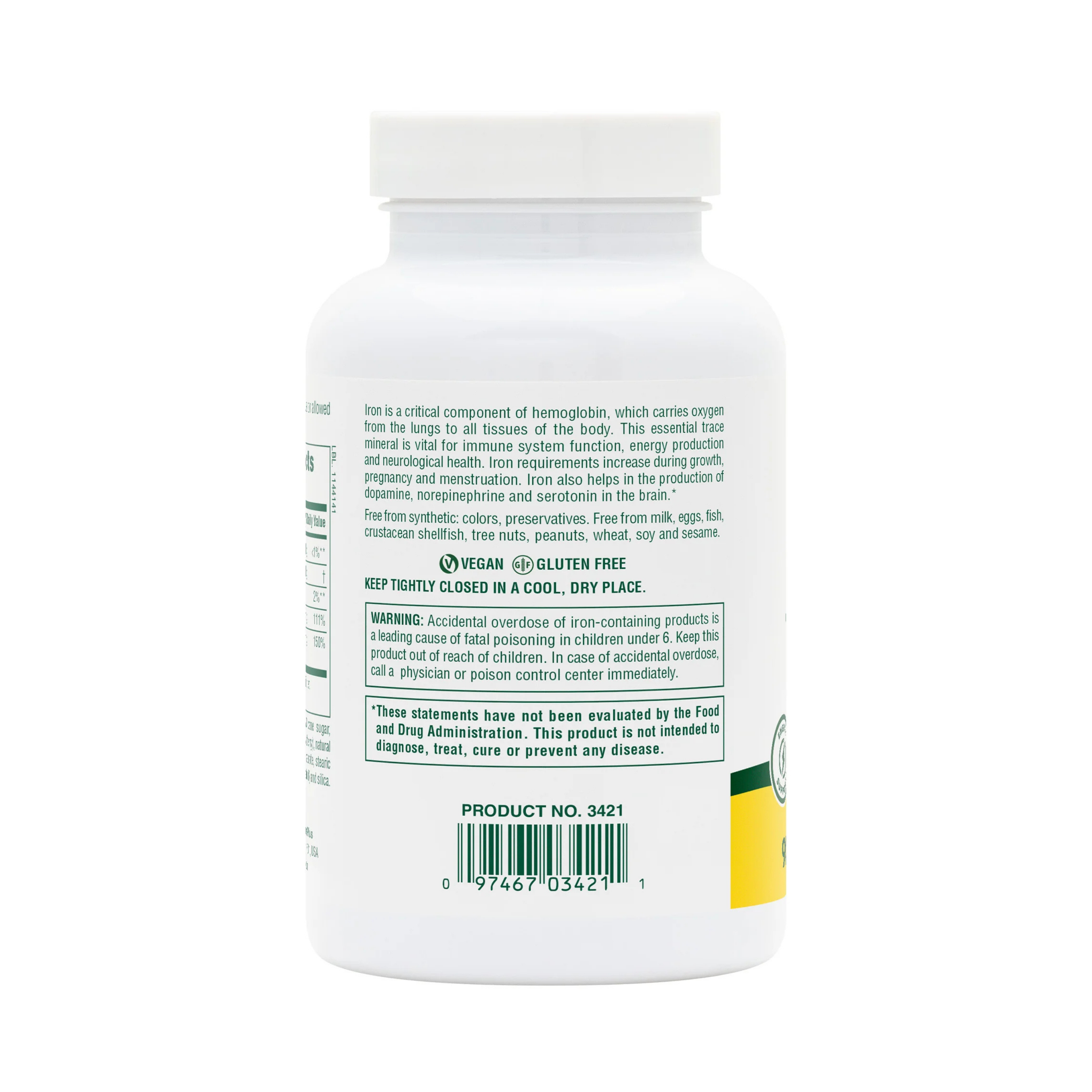 NaturesPlus, Chewable Iron with Vitamin C and Herbs, Cherry, 90 Tablets