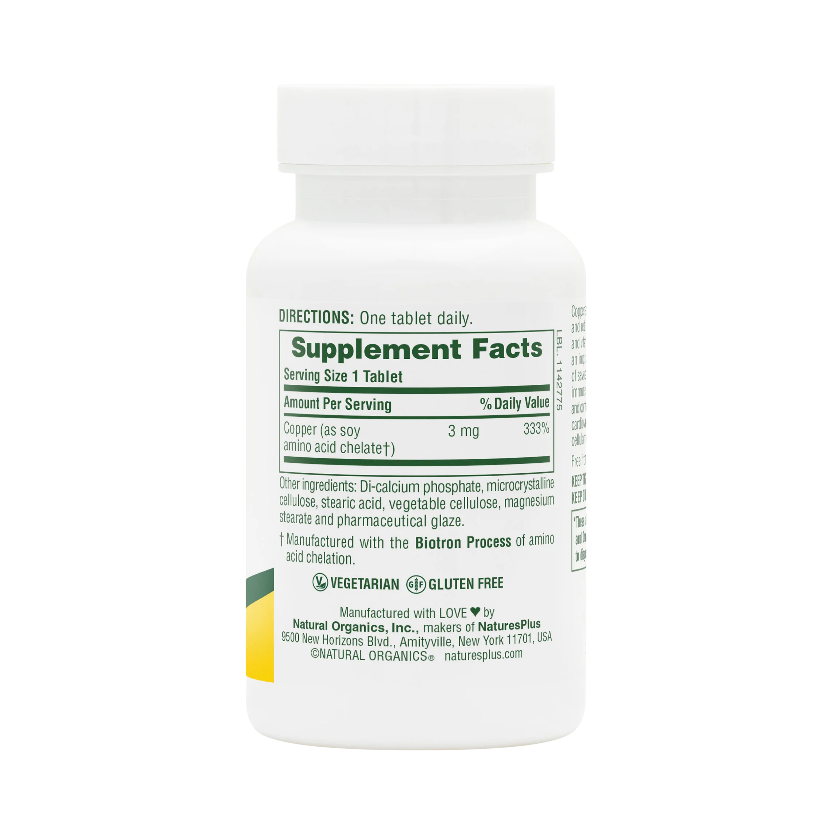 NaturesPlus, Copper, 3 Mg, 90 Tablets