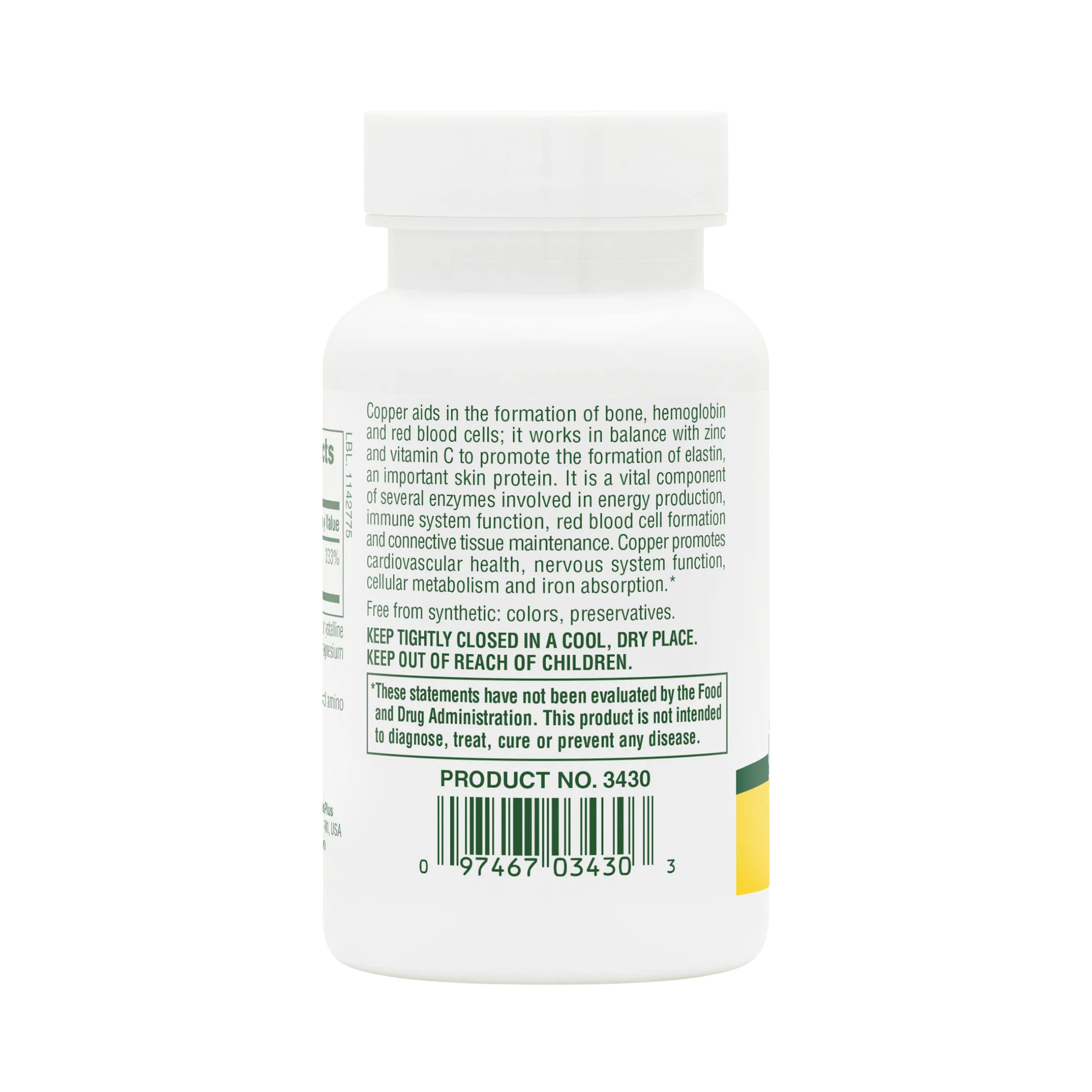 NaturesPlus, Copper, 3 Mg, 90 Tablets