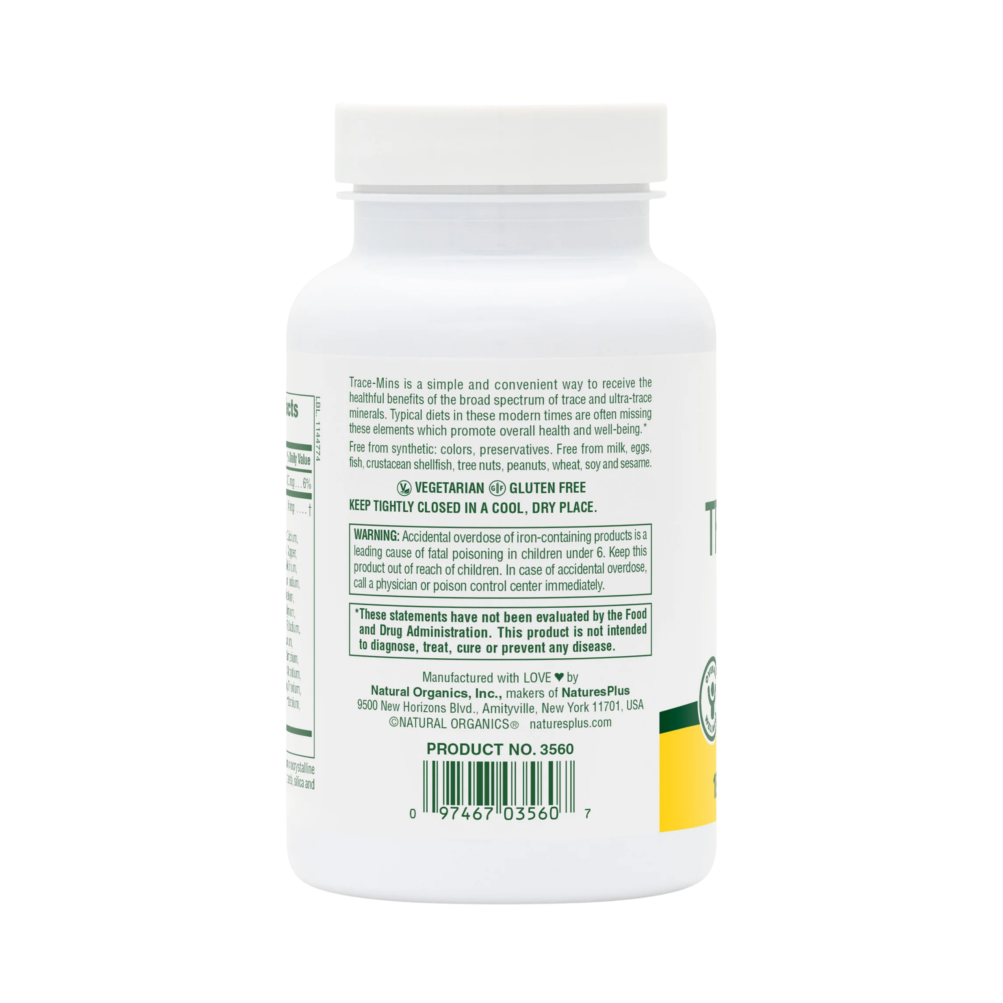 NaturesPlus, Trace-Mins, Trace Mineral Complex, 180 Tablets