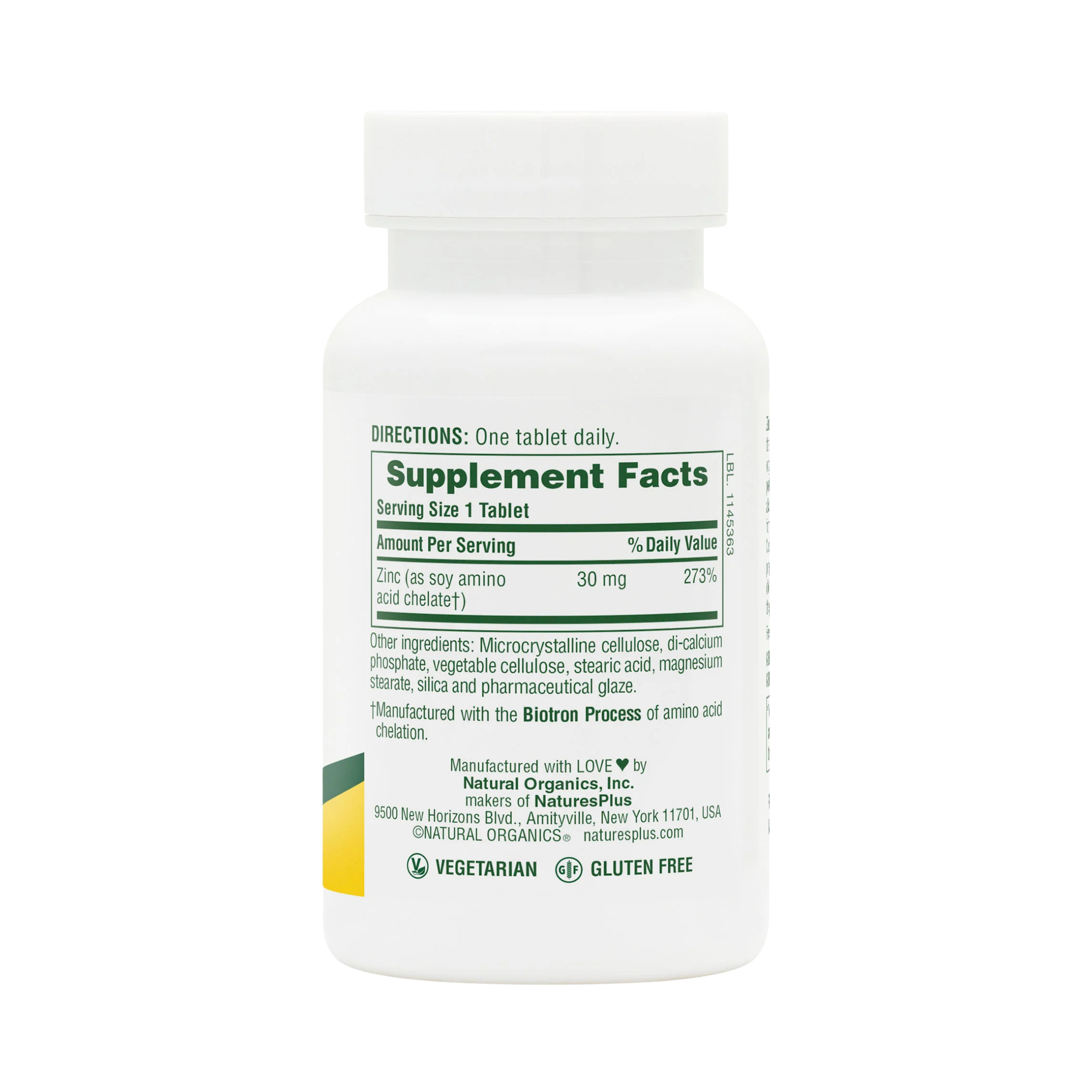 NaturesPlus, Zinc, 30 Mg, 90 Tablets