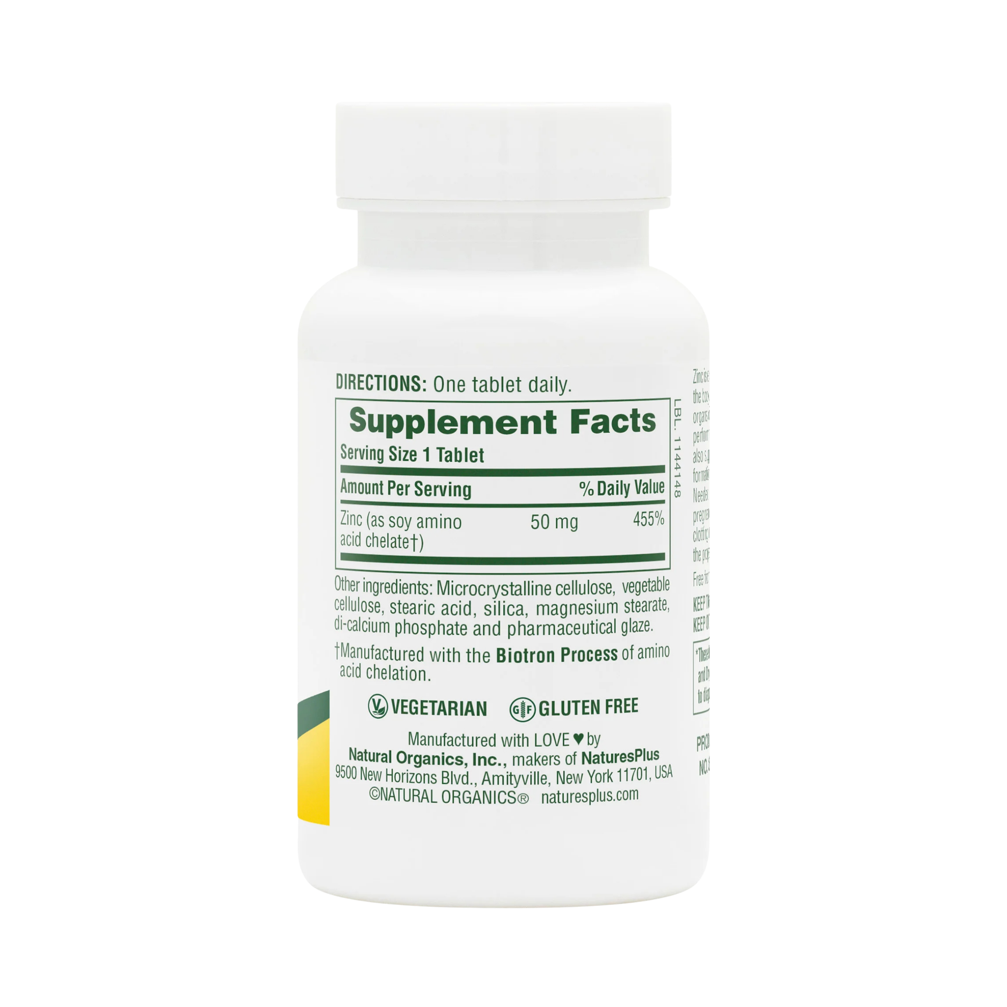 NaturesPlus, Zinc, 50 Mg, 90 Tablets