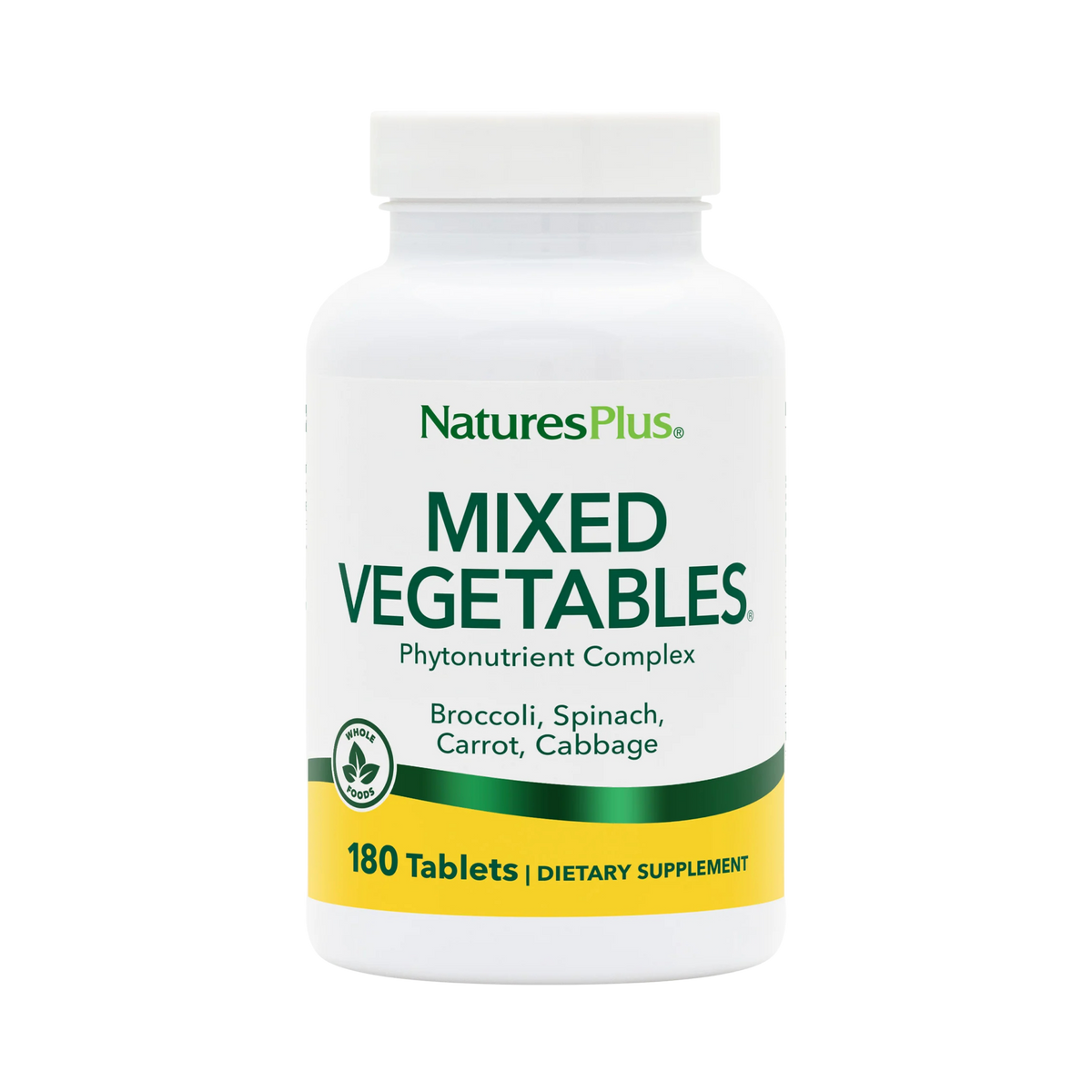 NaturesPlus, Mixed Vegetables, Phytonutrient Complex, 180 Tablets