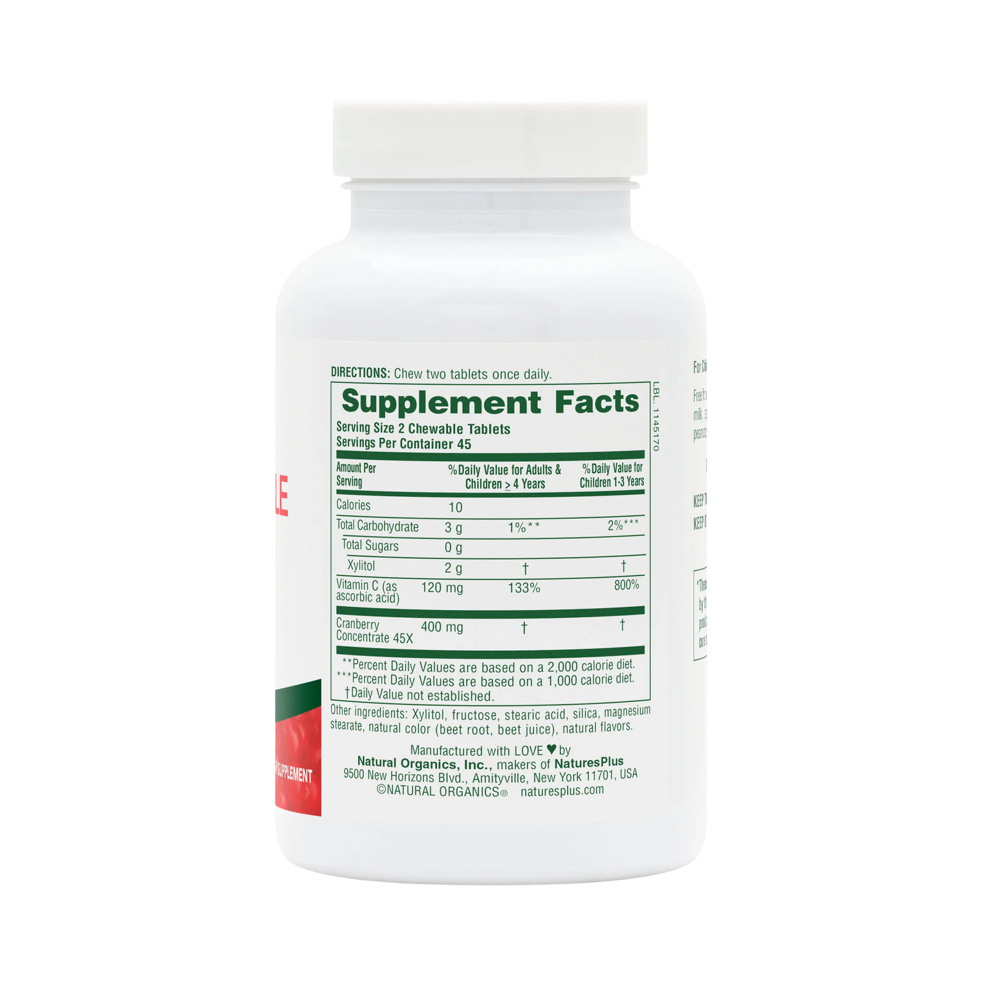 NaturesPlus, Ultra Chewable Cranberry, 90 Chewables
