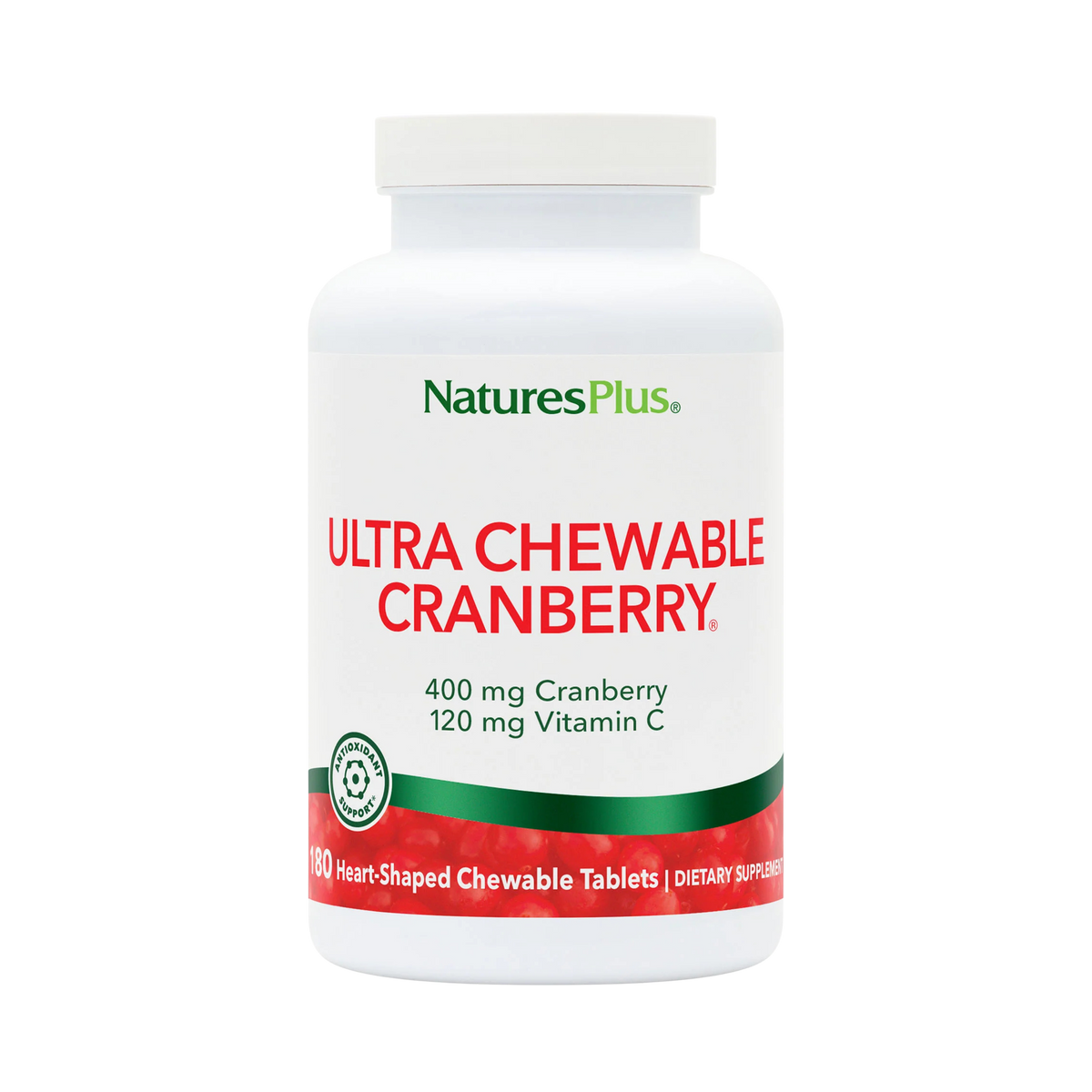 NaturesPlus, Ultra Chewable Cranberry, 180 Chewables