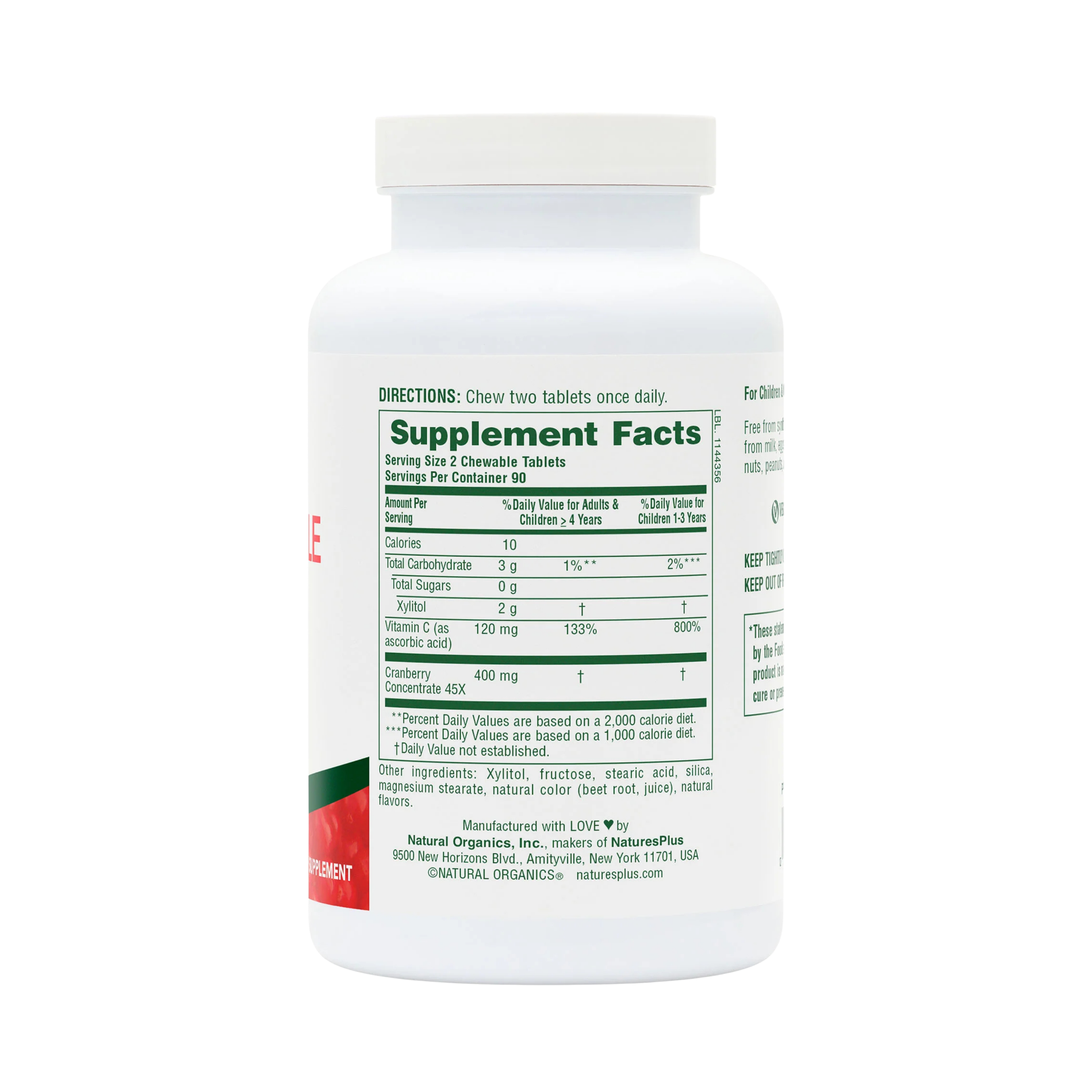 NaturesPlus, Ultra Chewable Cranberry, 180 Chewables