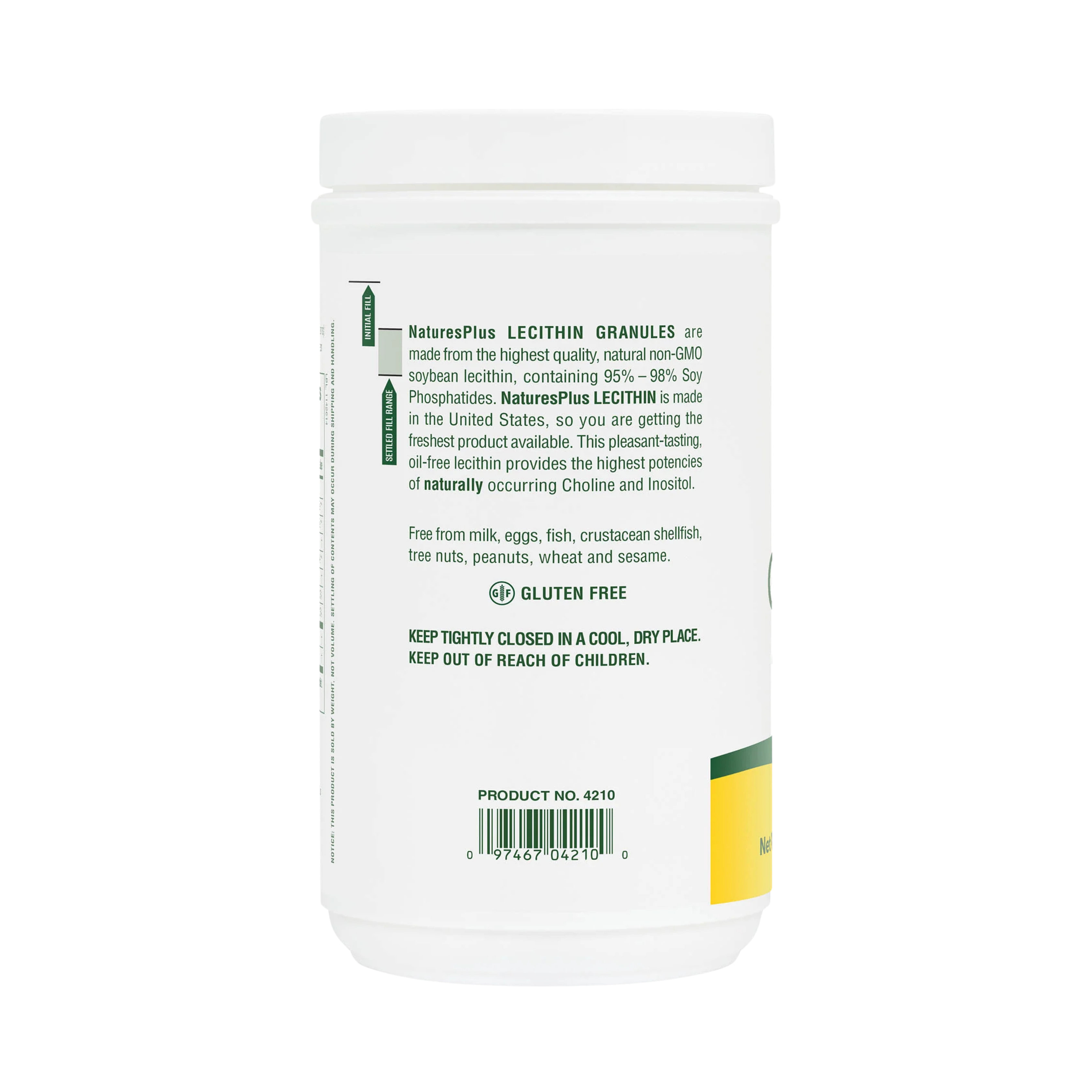 NaturesPlus, Natural Soy Lecithin Granules, 0.74 Lb