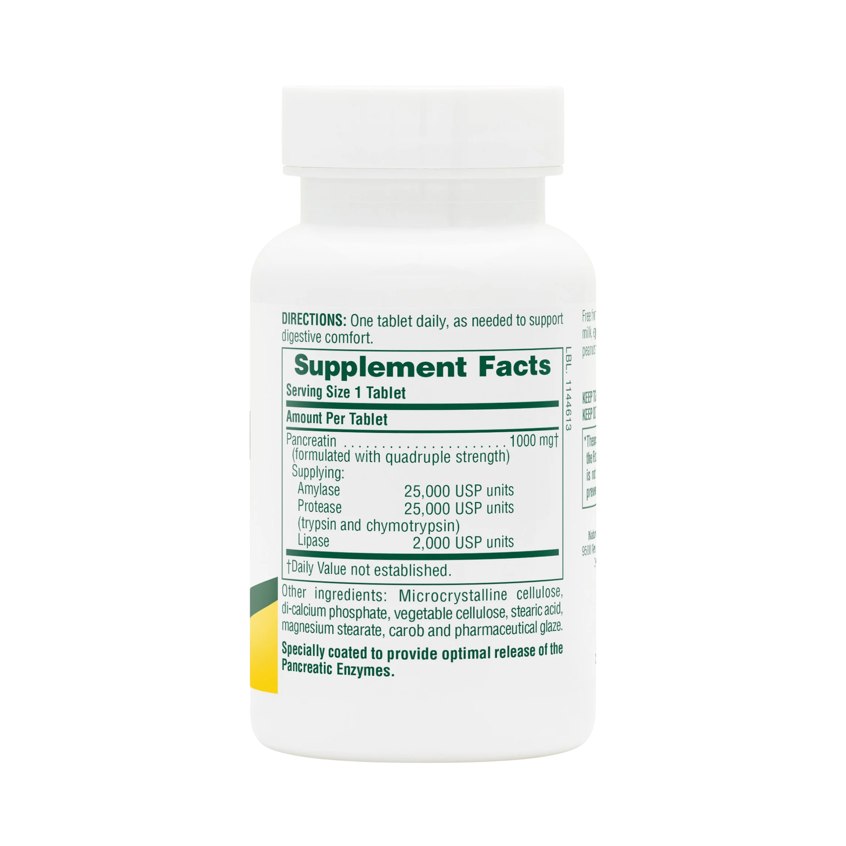 NaturesPlus, Pancreatin, 1,000 Mg, 60 Tablets
