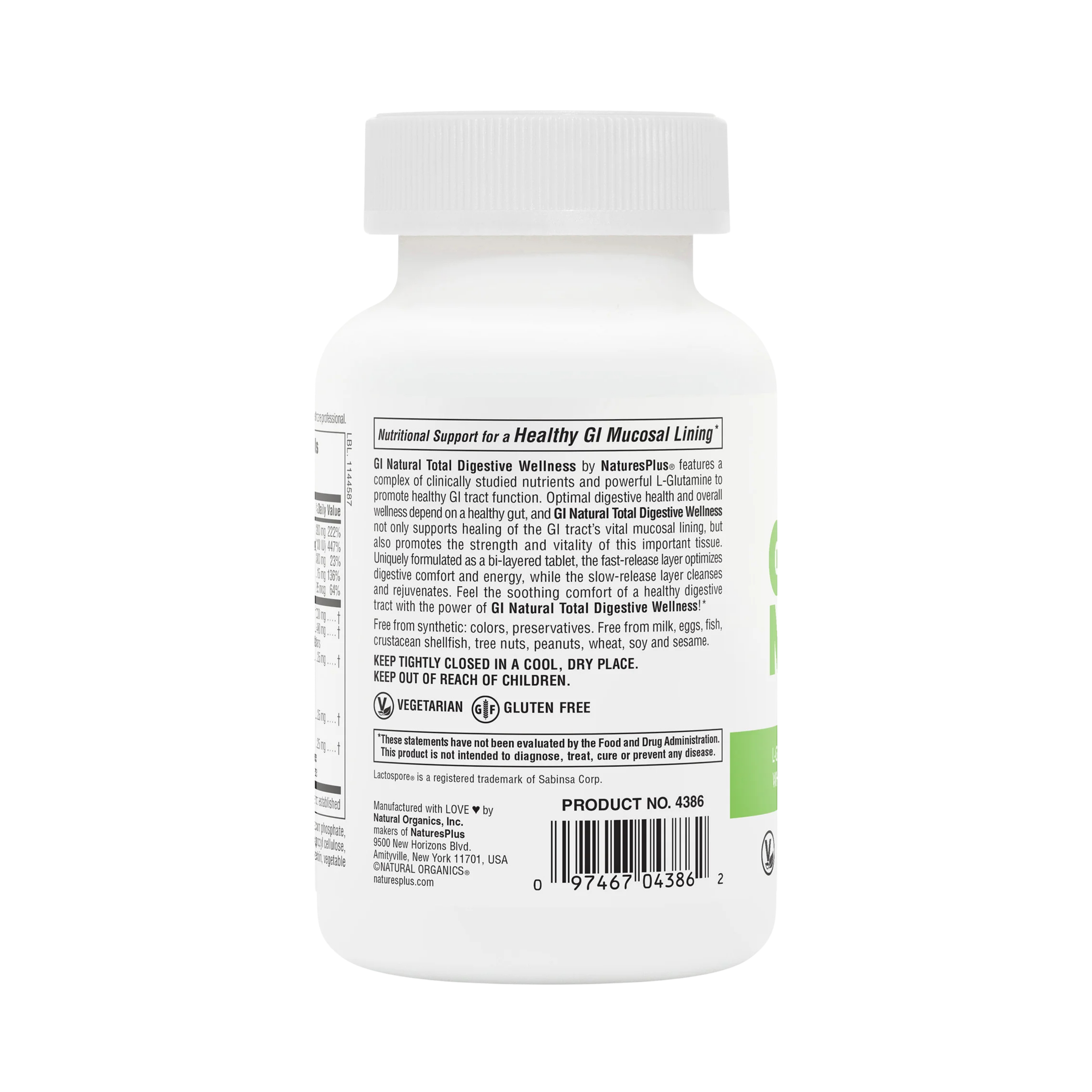 NaturesPlus, Total Digestive Wellness, GI Natural, 90 Tablets