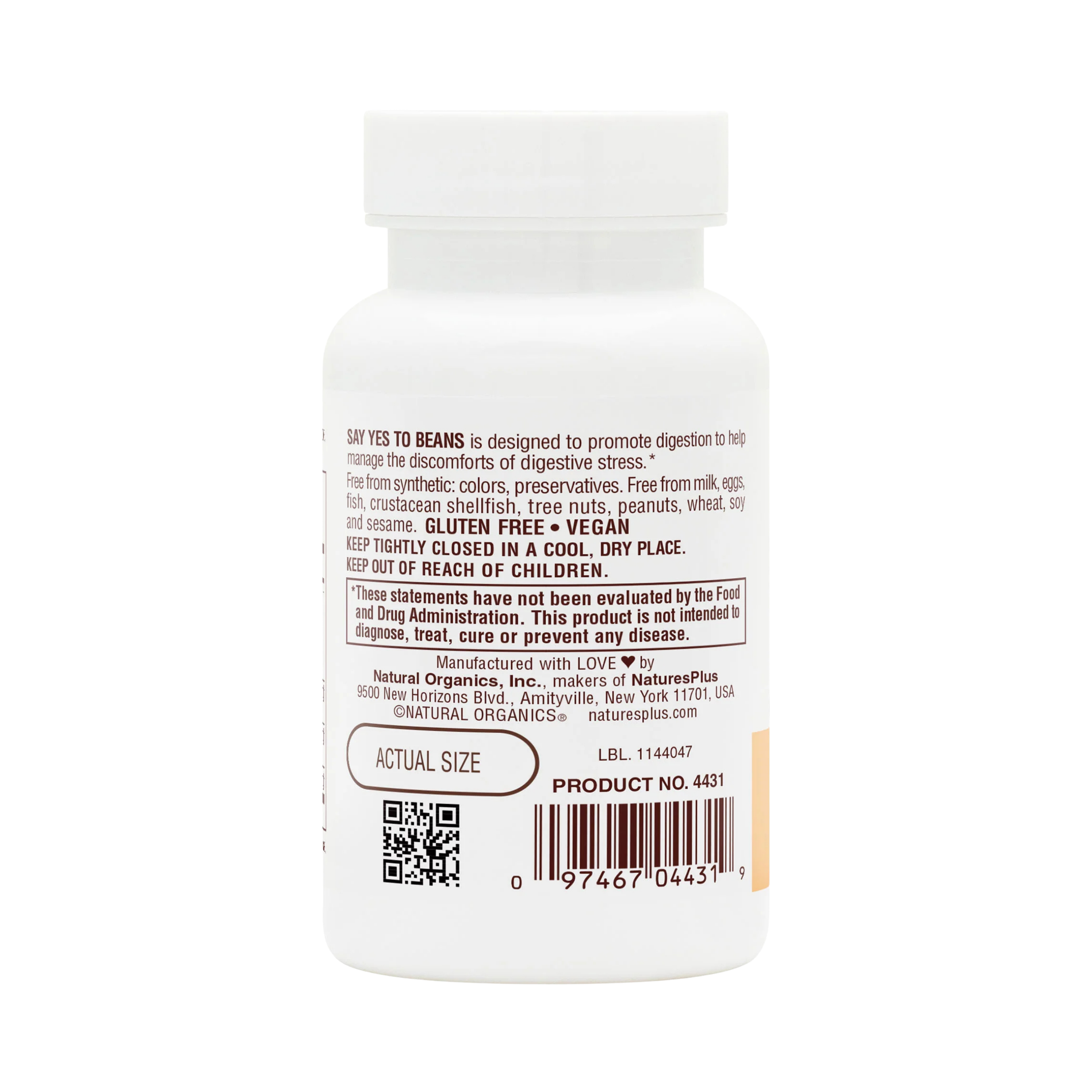 NaturesPlus, Say Yes to Beans, 60 Vegan Capsules