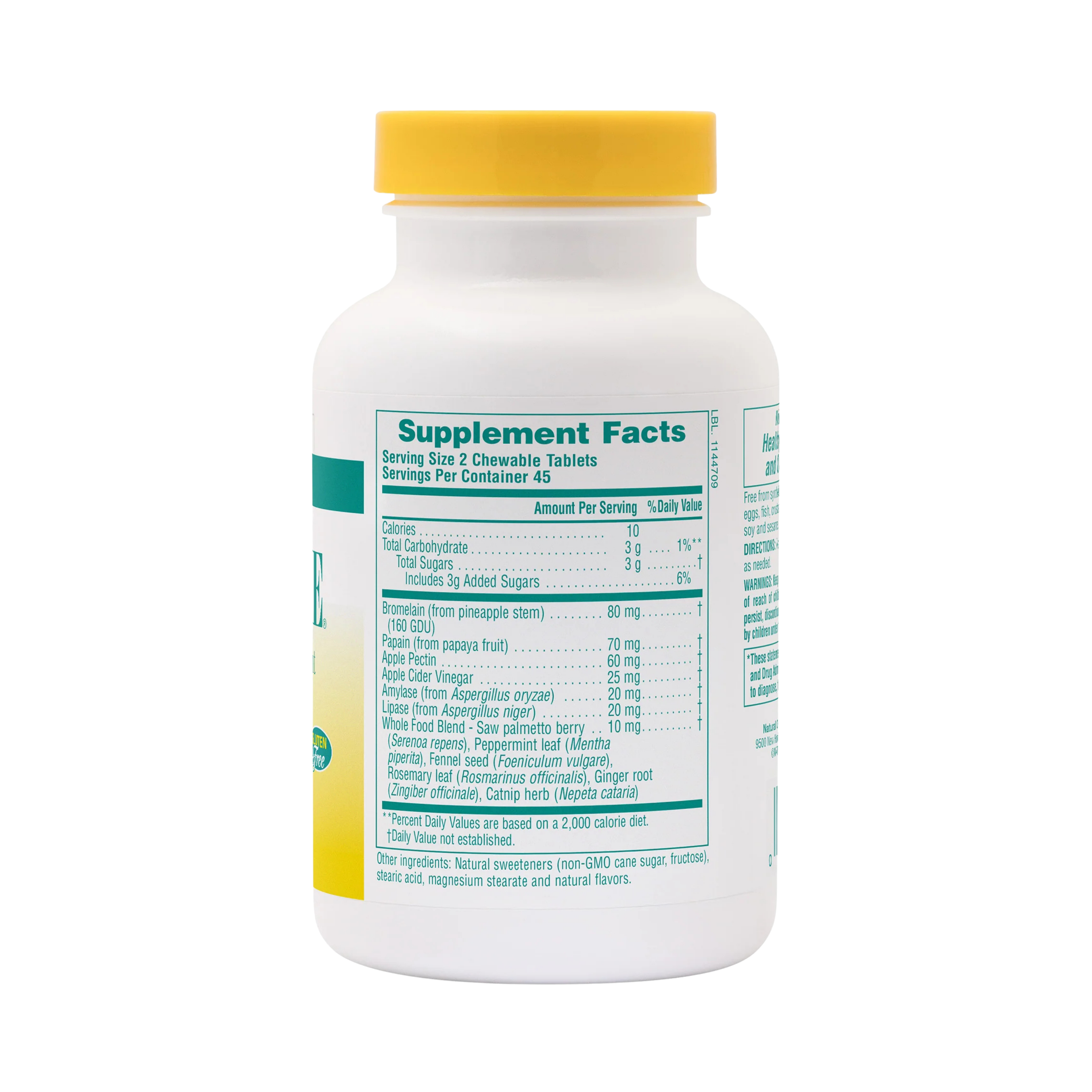 NaturesPlus, Chewable Nutri-Zyme, Peppermint, 90 Tablets