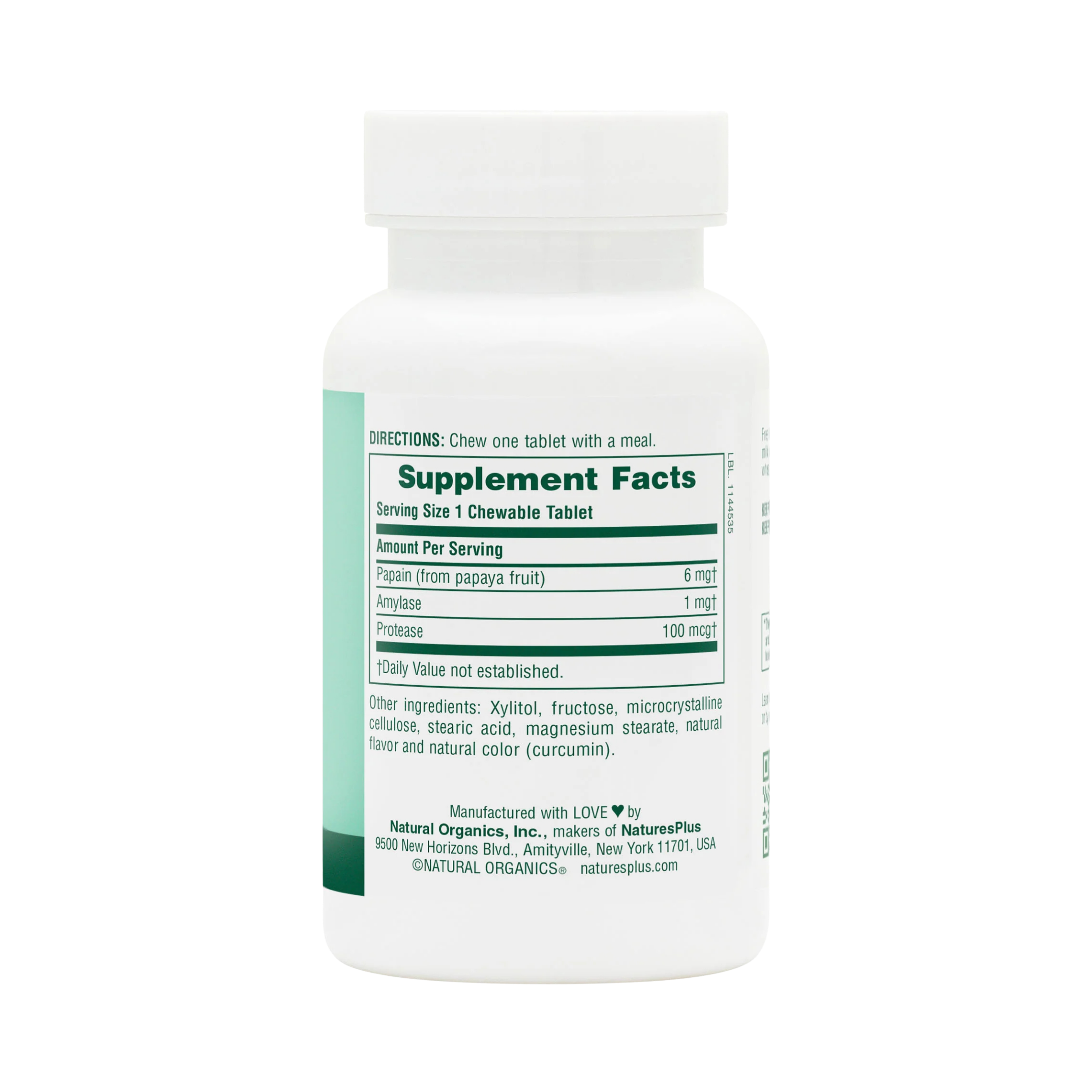 NaturesPlus, Chewable Papaya Enzyme Supplement, 180 Tablets