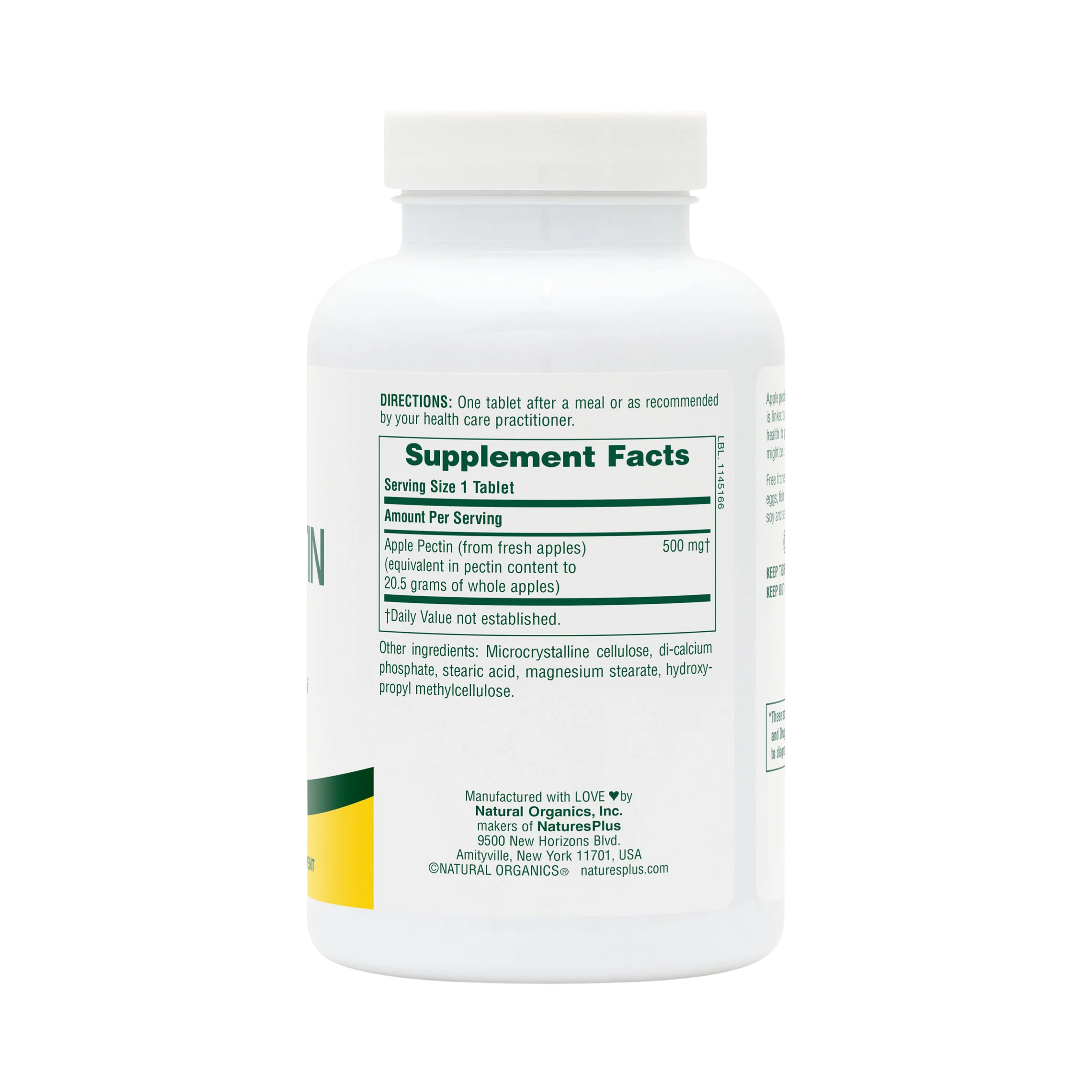 NaturesPlus, Apple Pectin, 500 Mg, 180 Tablets