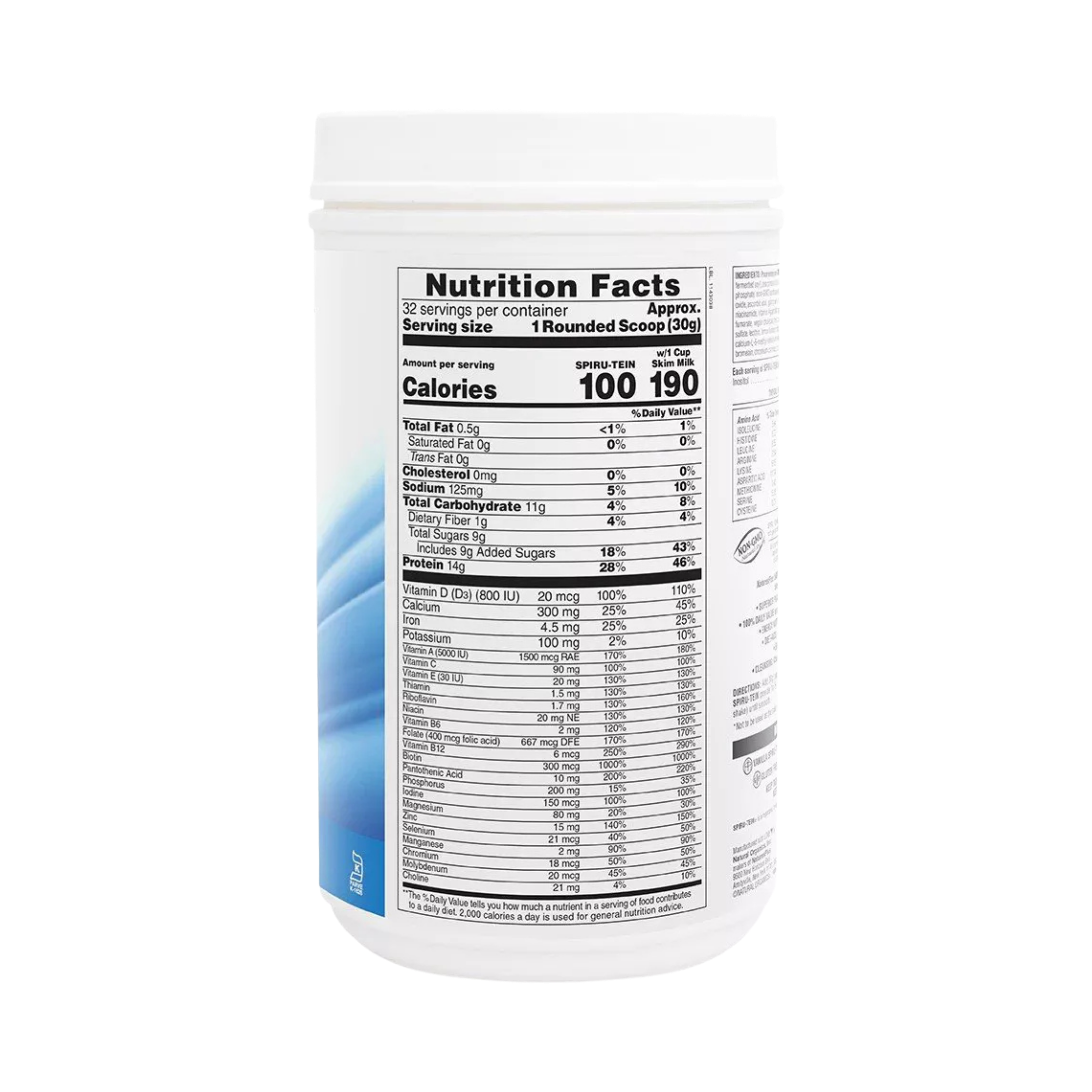 NaturesPlus, Spiru-Tein, Protein Powder Meal, Vanilla, 2.12 Lbs