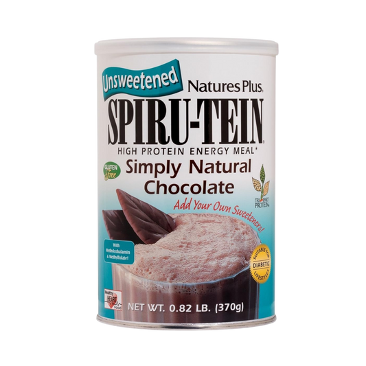 NaturesPlus, Simply Natural SPIRU-TEIN Shake, Unsweetened Chocolate, 0.82 Lb