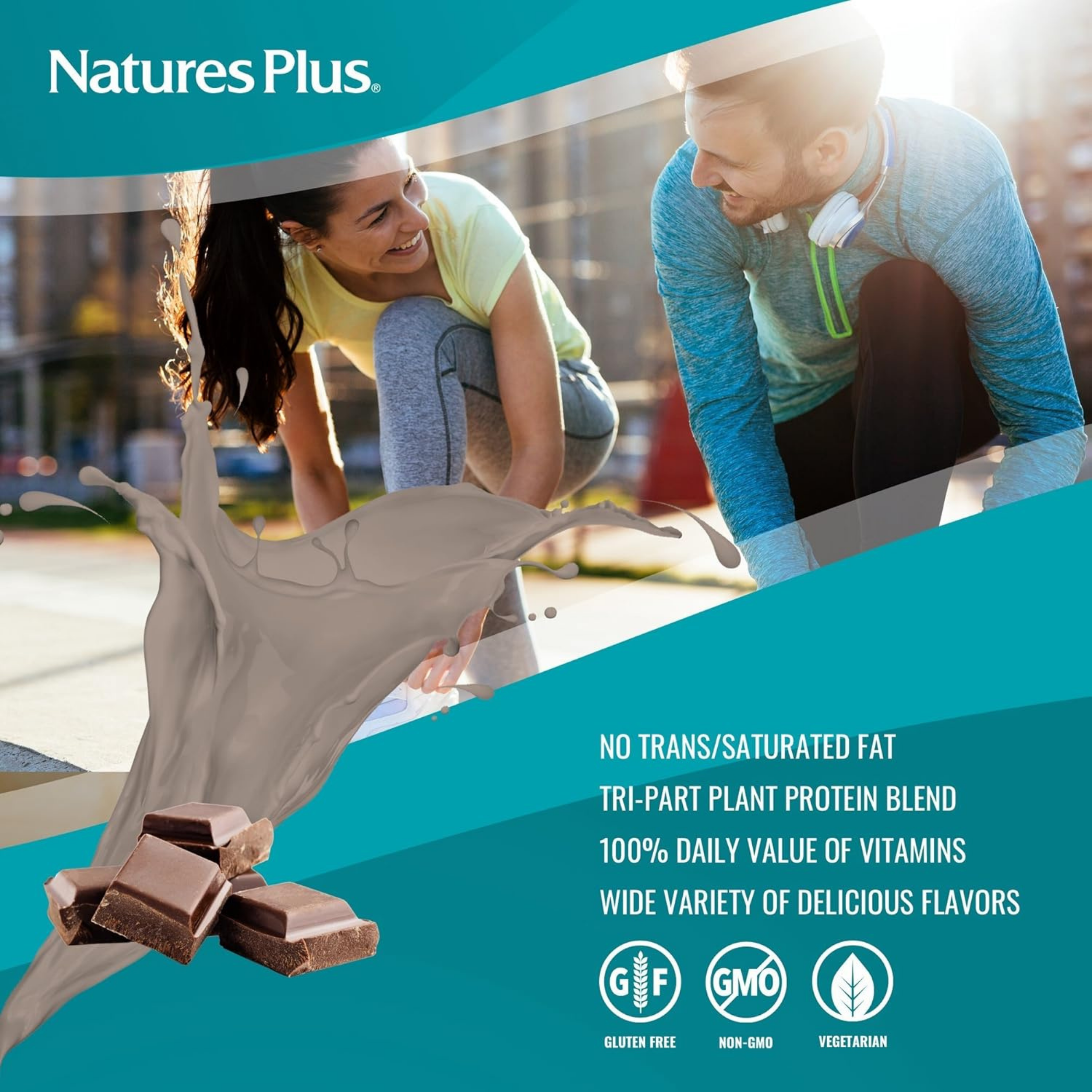 NaturesPlus, Simply Natural SPIRU-TEIN Shake, Unsweetened Chocolate, 0.82 Lb