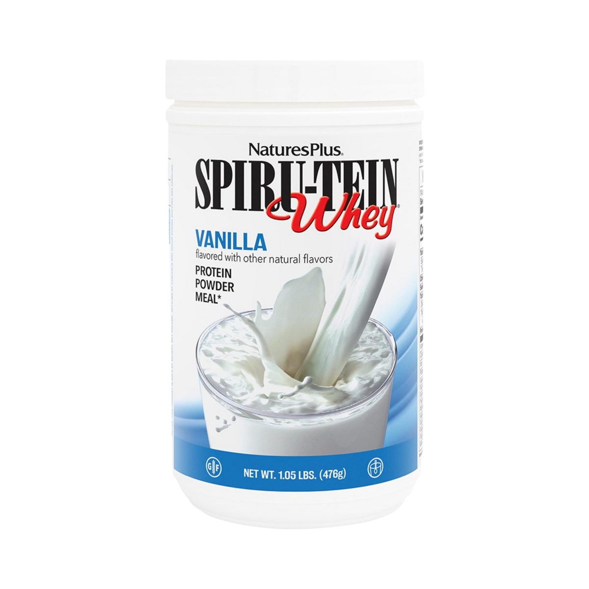 NaturesPlus, SPIRU-TEIN WHEY Shake, Vanilla, 1.05 Lb