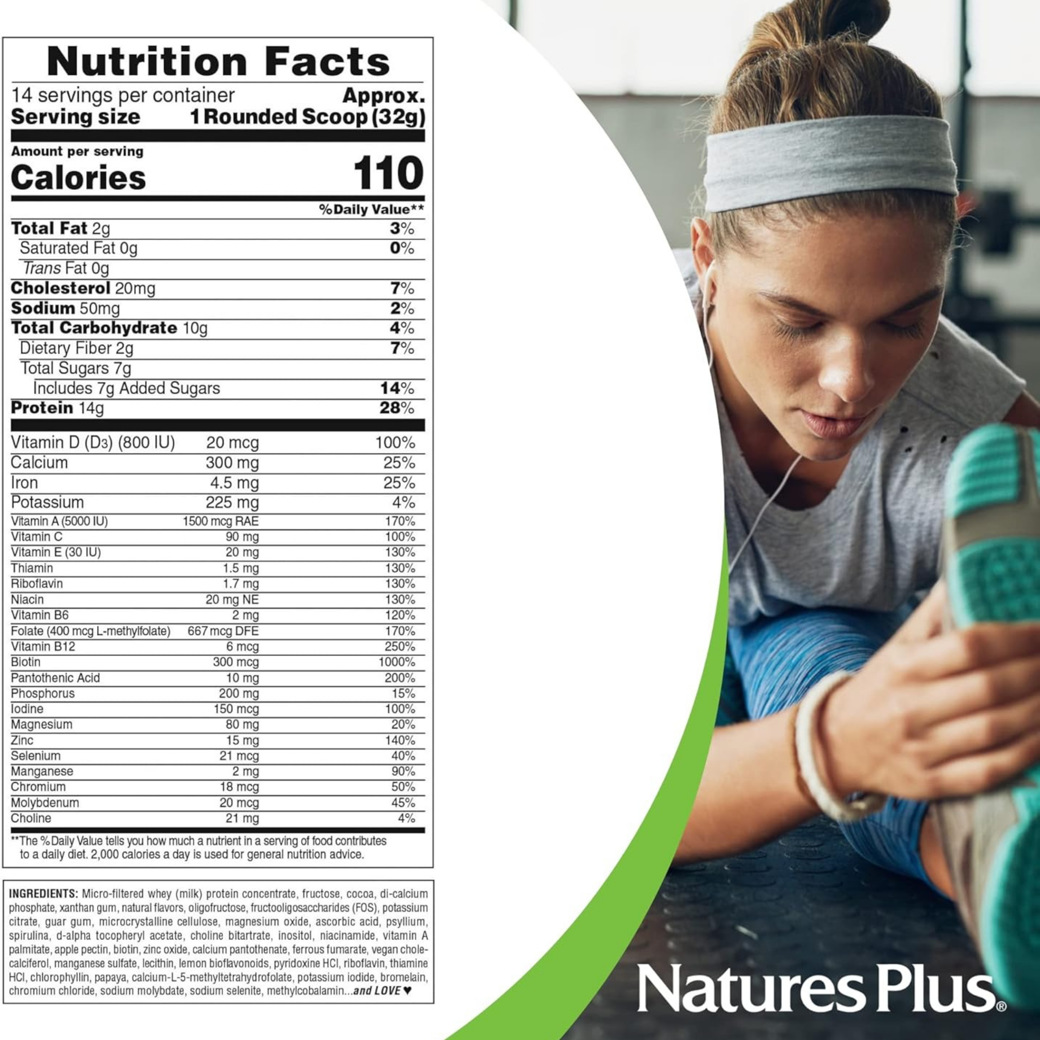 NaturesPlus, SPIRU-TEIN WHEY Shake, Chocolate, 1 Lb