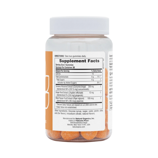 NaturesPlus, Turmeric Curcumin With Ginger & Black Pepper, Peach, 60 Gummies