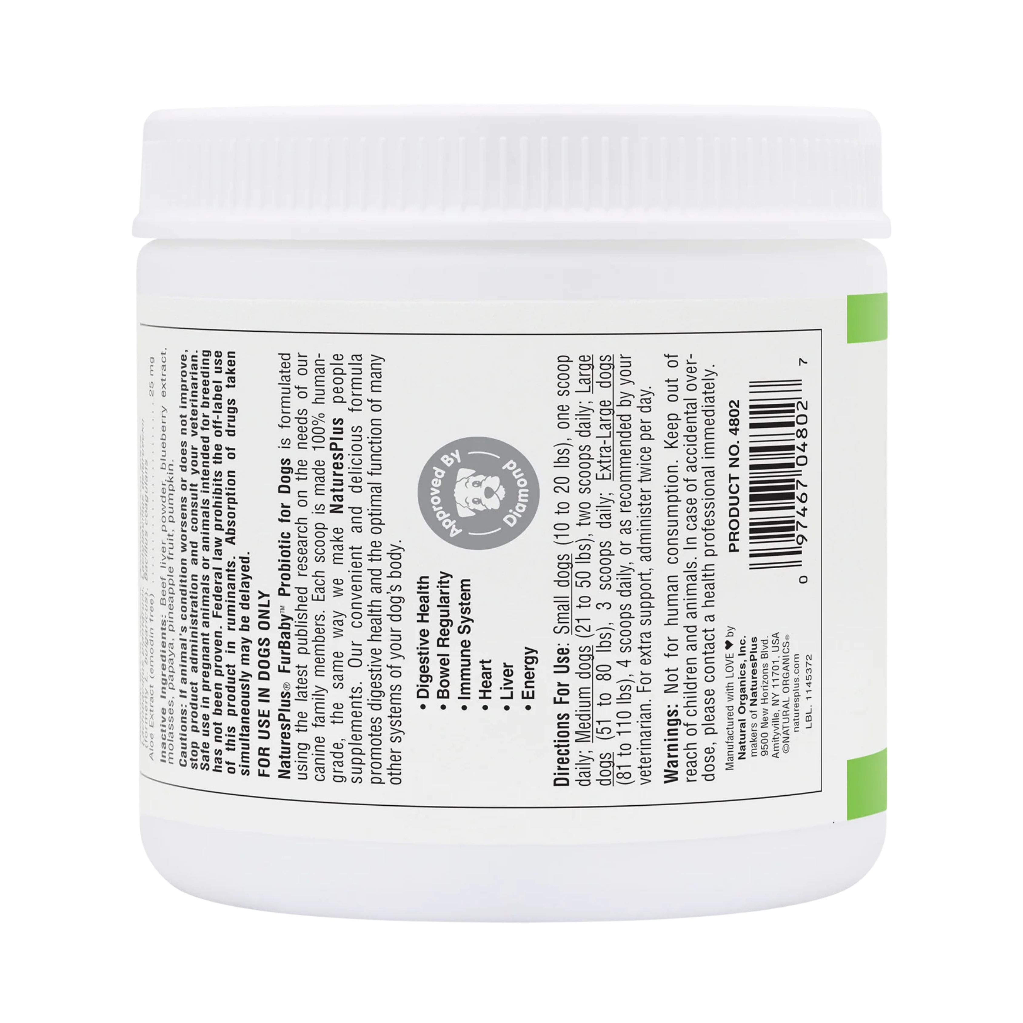 NaturesPlus, FurBaby, Probiotic for Dogs, 9.5 Oz