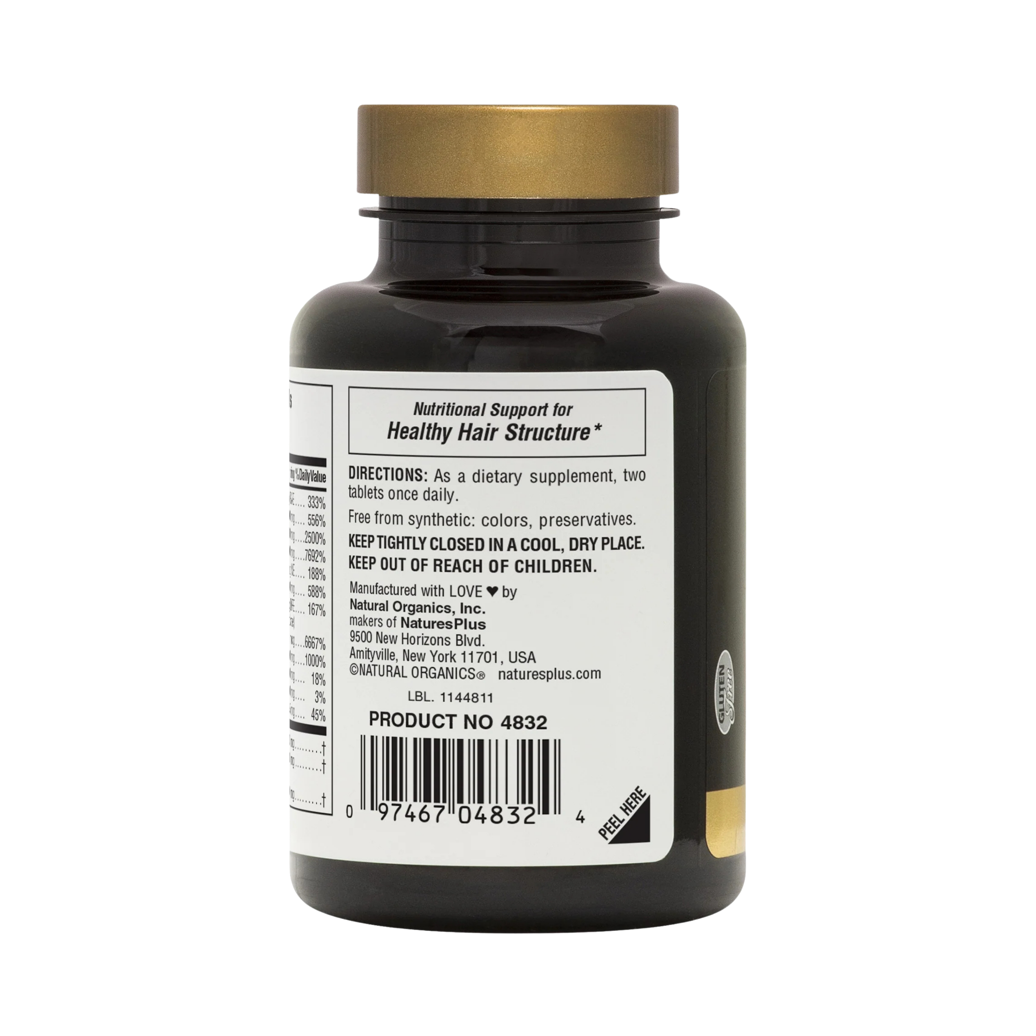 NaturesPlus, Men's Ultra Hair Plus, With MSM and Select Botanical Extracts, 60 Tablets