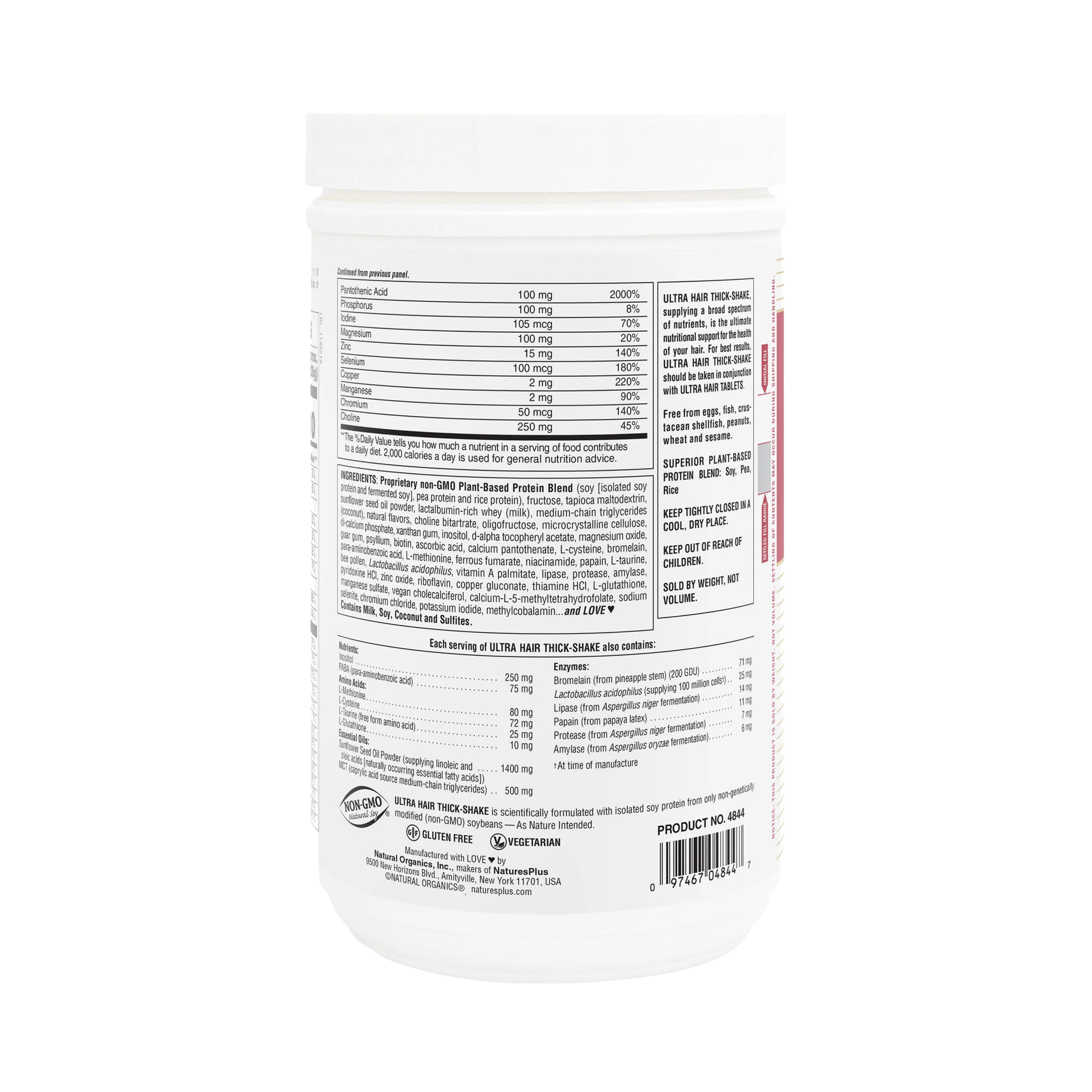 NaturesPlus, Ultra Hair Thick Shake, 1 Lb