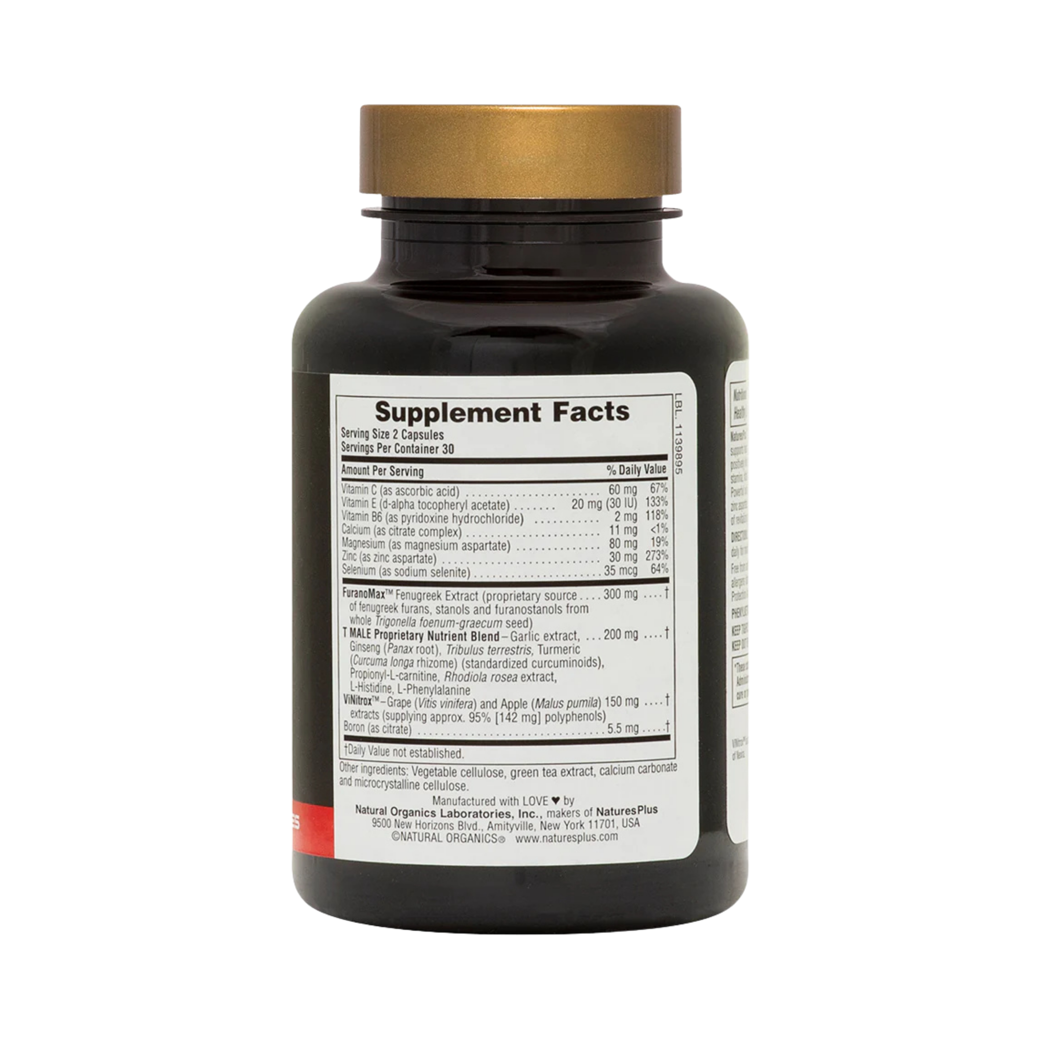 NaturesPlus, T Male, Testosterone Boost For Men, 60 Vegetarian Capsules