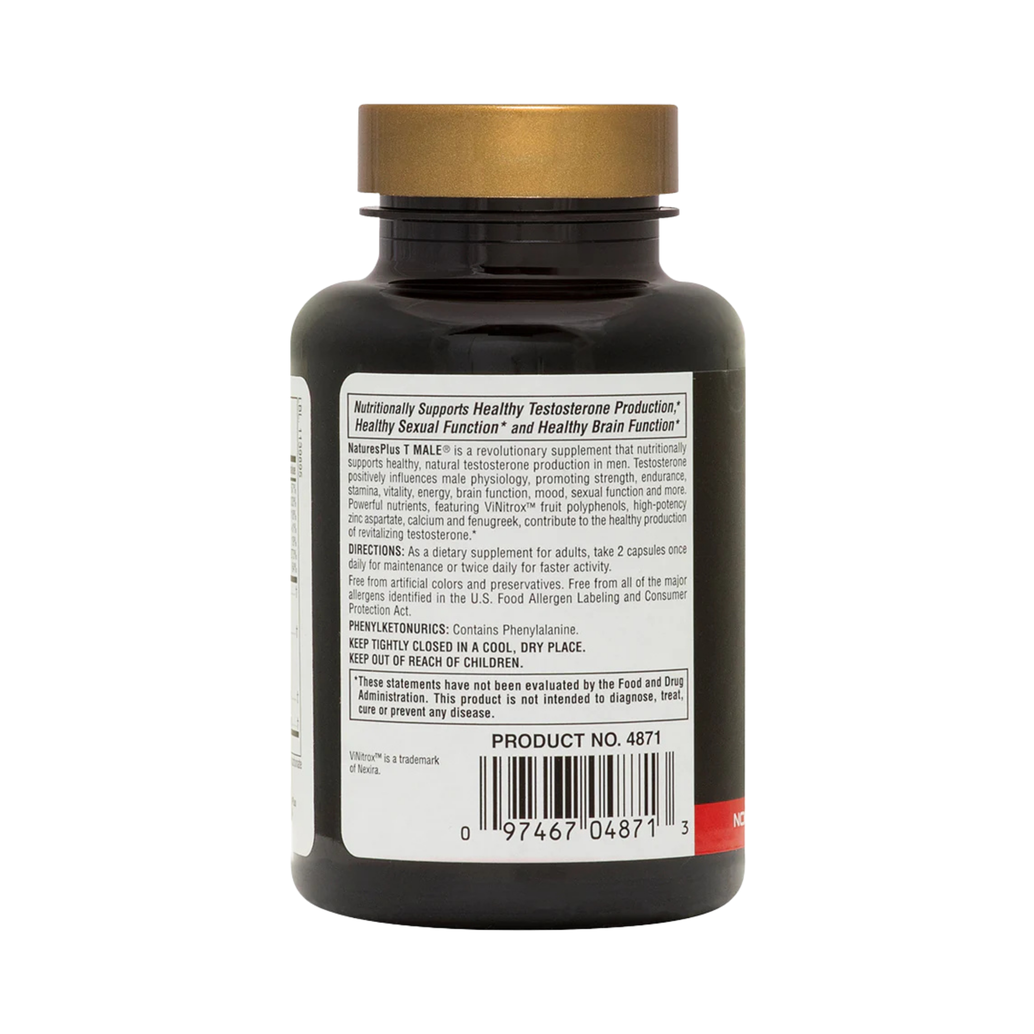 NaturesPlus, T Male, Testosterone Boost For Men, 60 Vegetarian Capsules