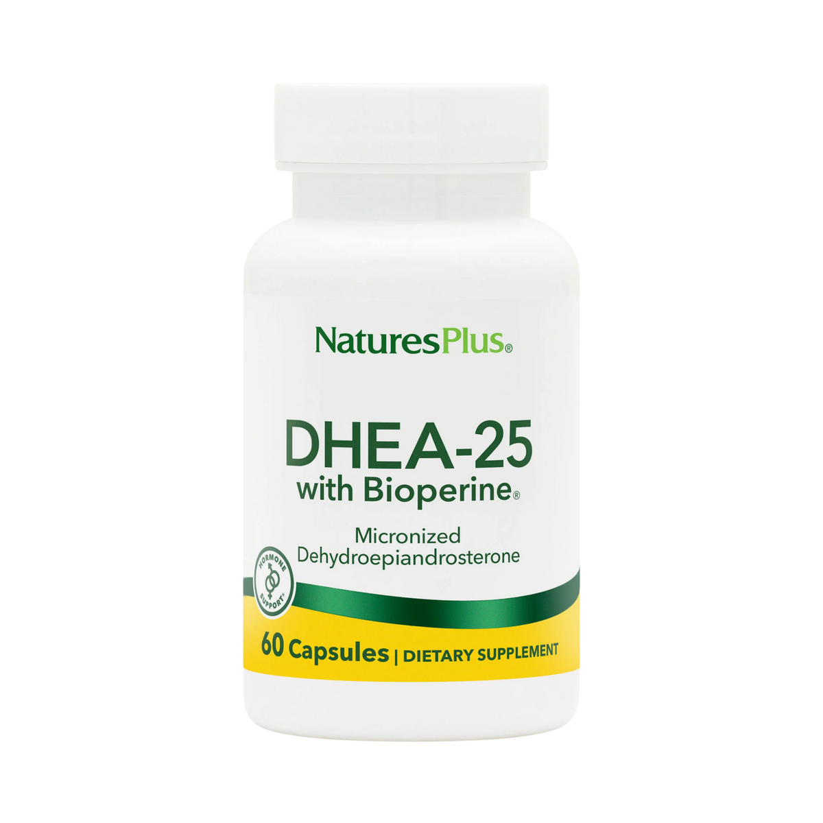 NaturesPlus, DHEA-25 with Bioperine, 60 Capsules