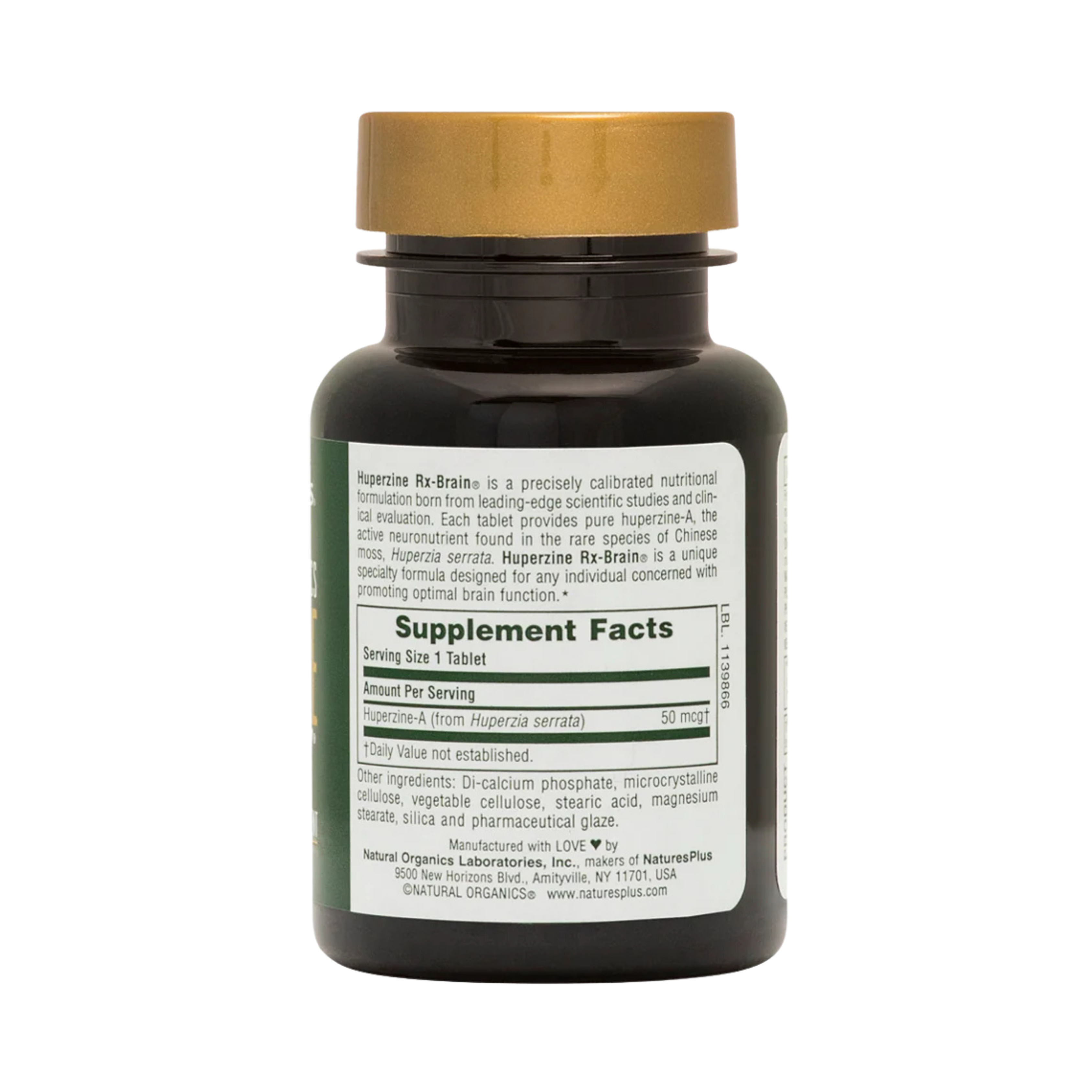NaturesPlus, Huperzine Rx-Brain, 50 Mcg, 30 Vegetarian Tablets