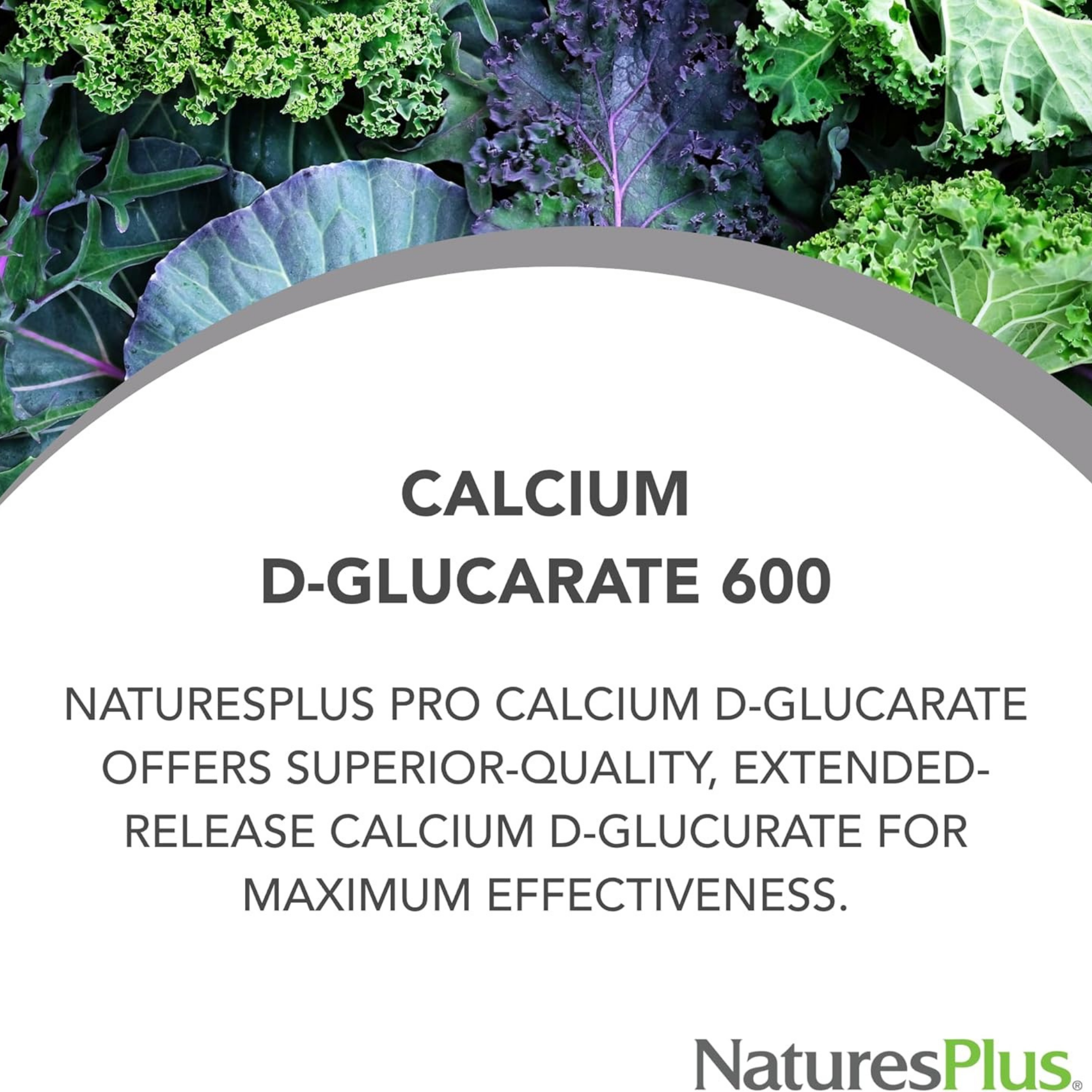 NaturesPlus, Pro Calcium D-Glucarate 600, 90 Capsules