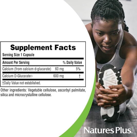 NaturesPlus, Pro Calcium D-Glucarate 600, 90 Capsules