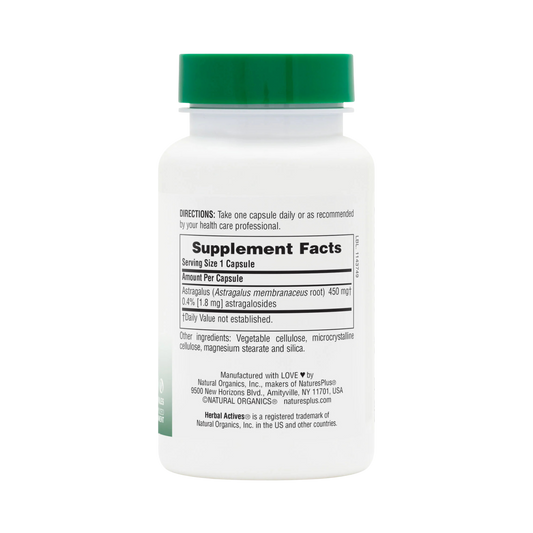 NaturesPlus, Herbal Actives, Astragalus, 450 Mg, 60 Capsules