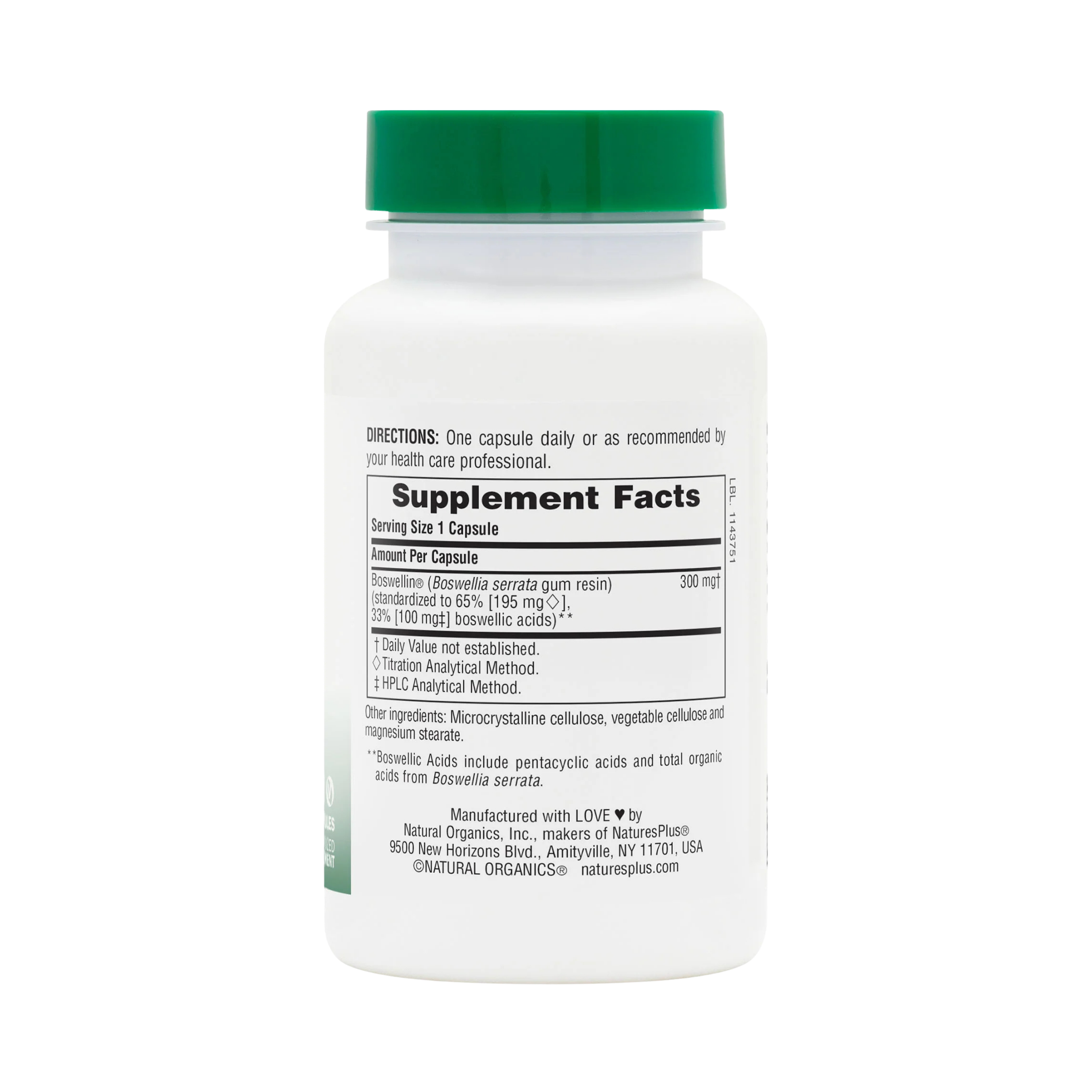NaturesPlus, Herbal Actives, Boswellin, 300 Mg, 60 Capsules