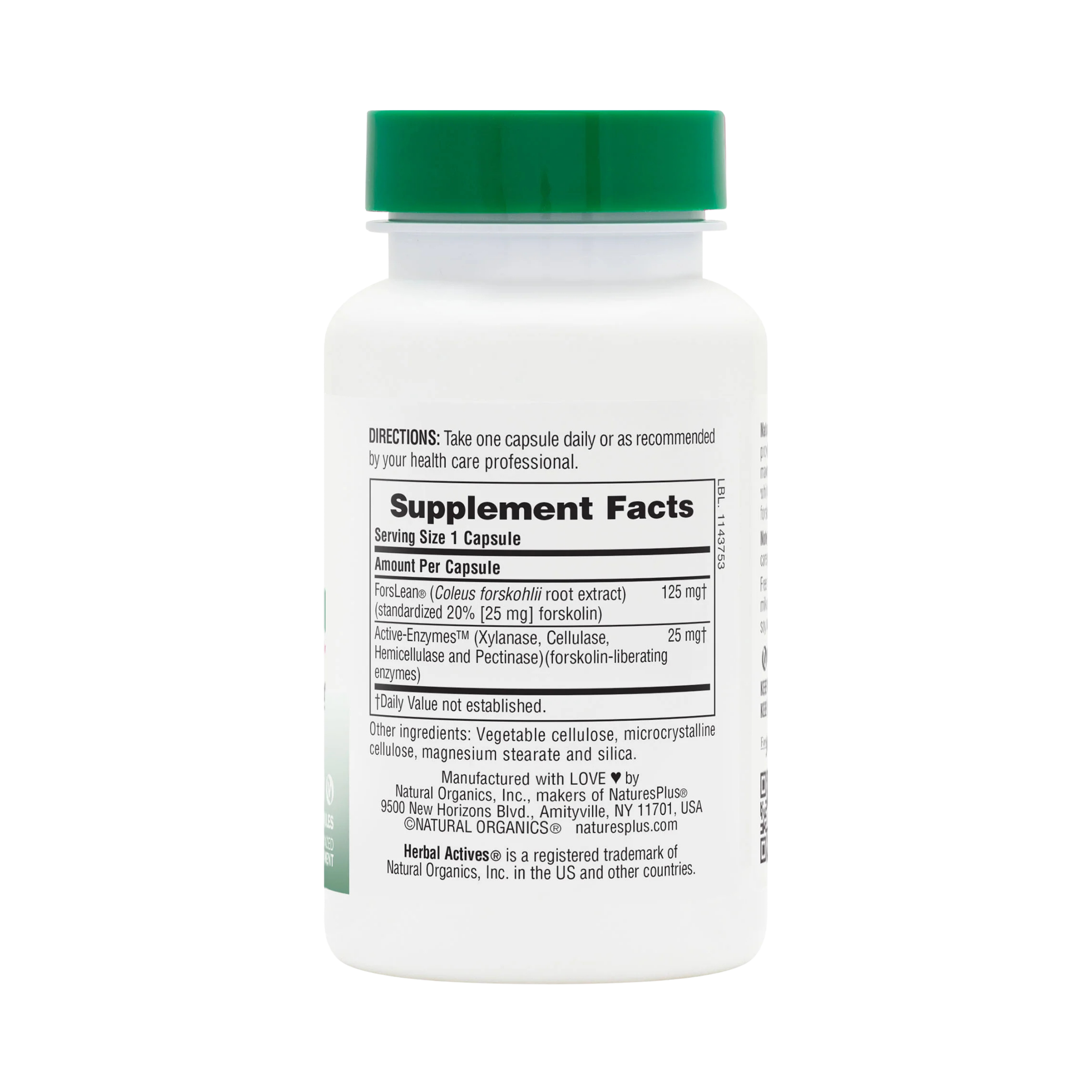NaturesPlus, Herbal Actives Coleus Forskohlii, 60 Vegetarian Capsules